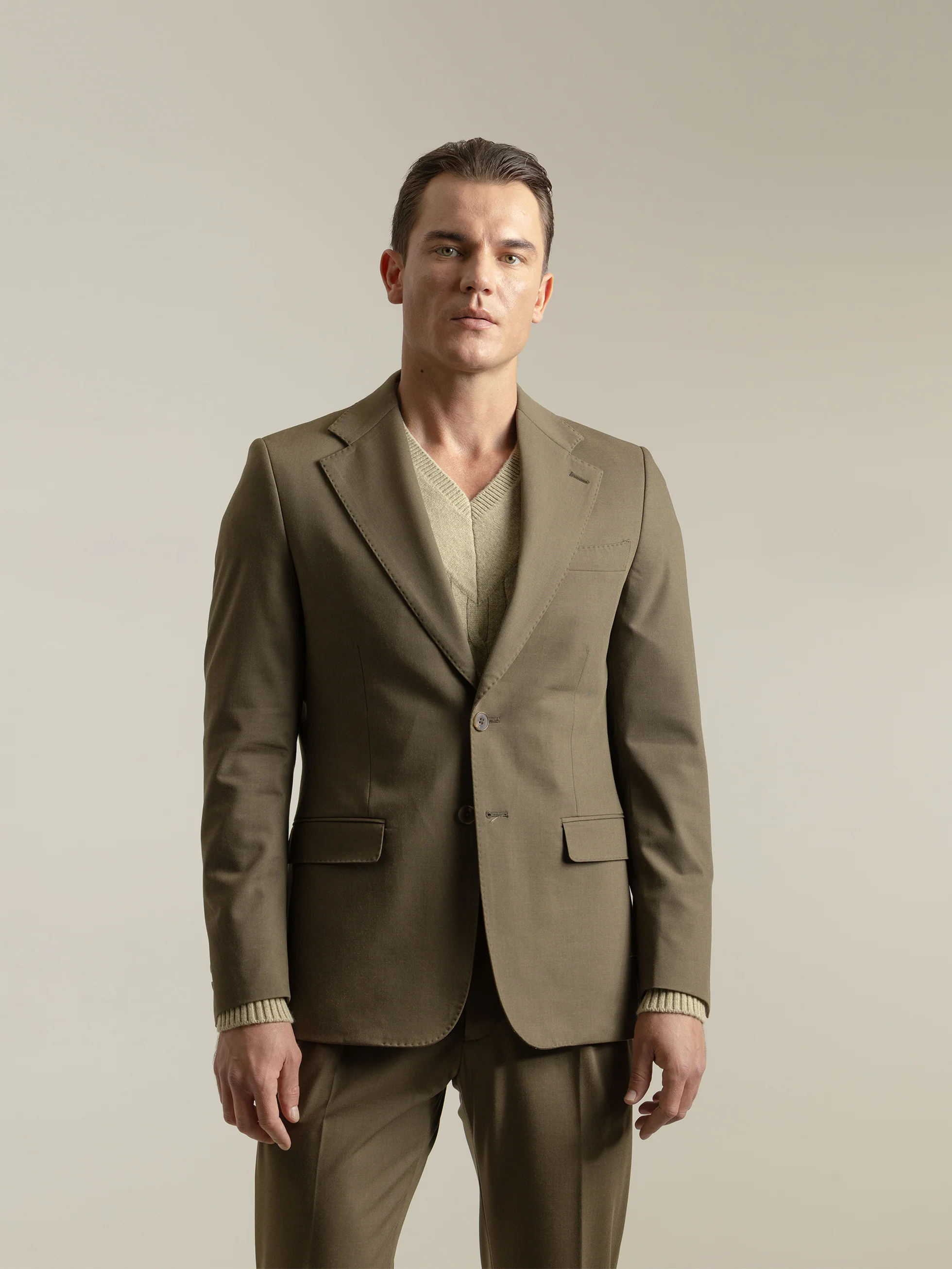 TRAJE FIL A FIL VERDE OLIVA - Image 3