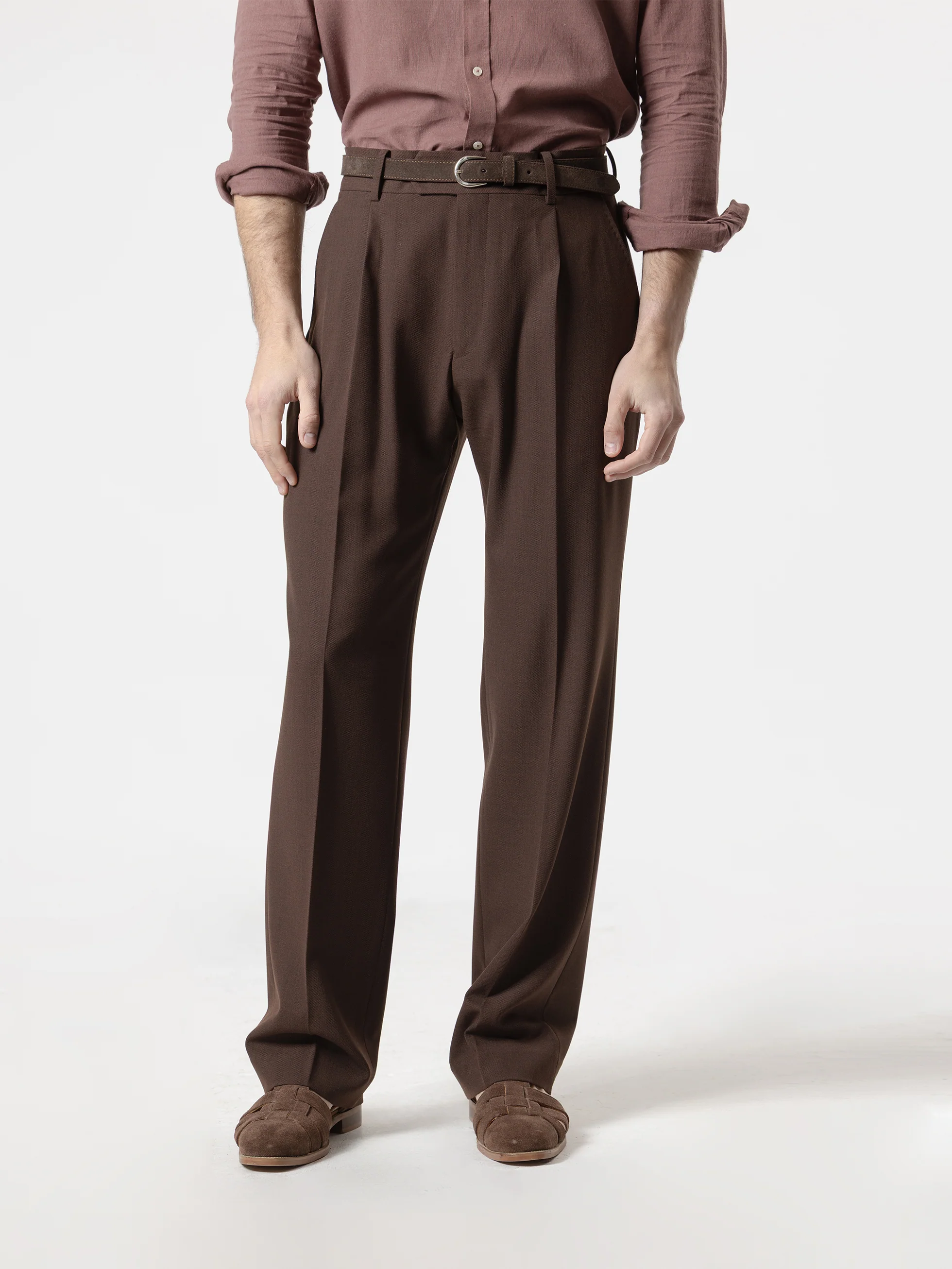 PANTALÓN LANA WIDE FIT CHOCOLATE - Image 3