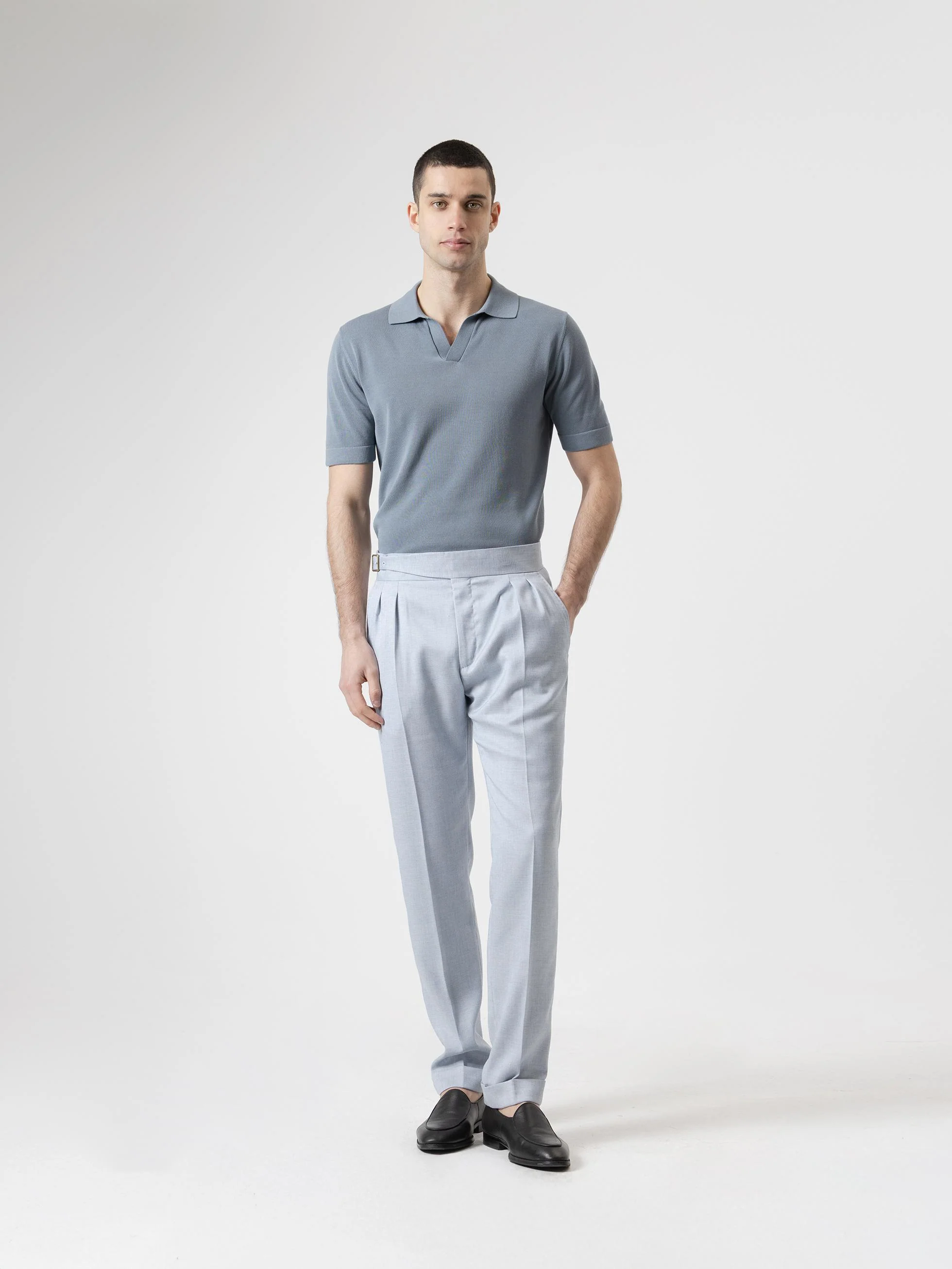 PANTALÓN GURKHA LINO CELESTE - Image 4