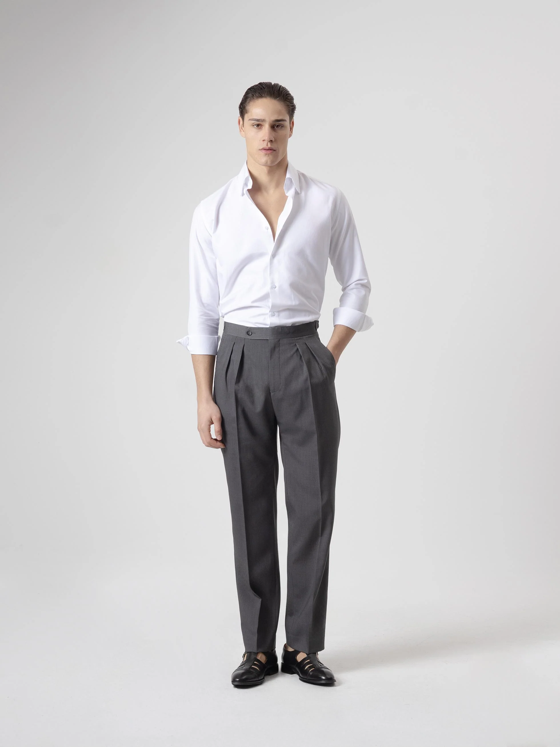 PANTALÓN ALTO RELAXED FIT GRIS OSCURO - Image 4