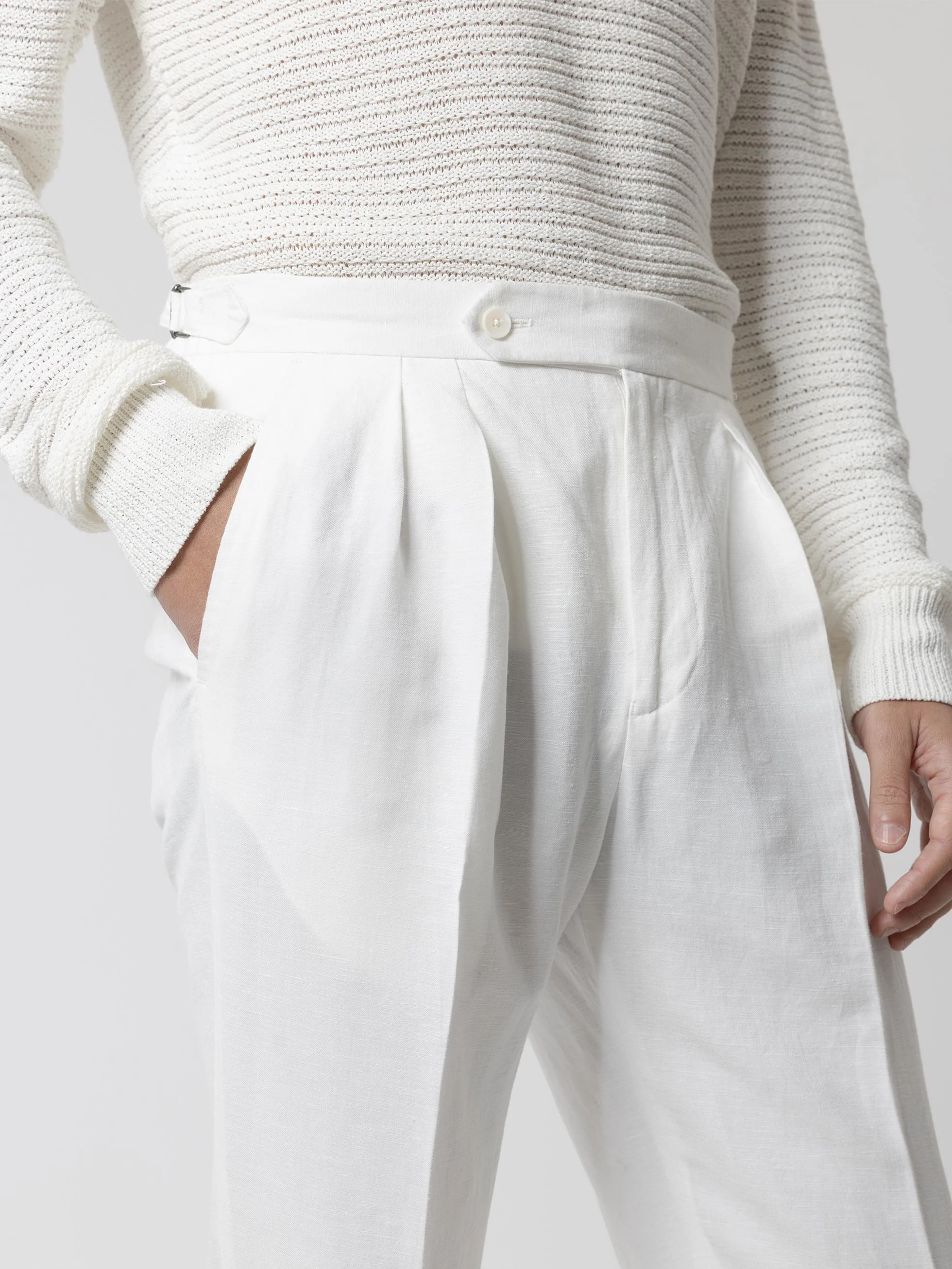 PANTALÓN LINO RELAXED FIT BLANCO - Image 2