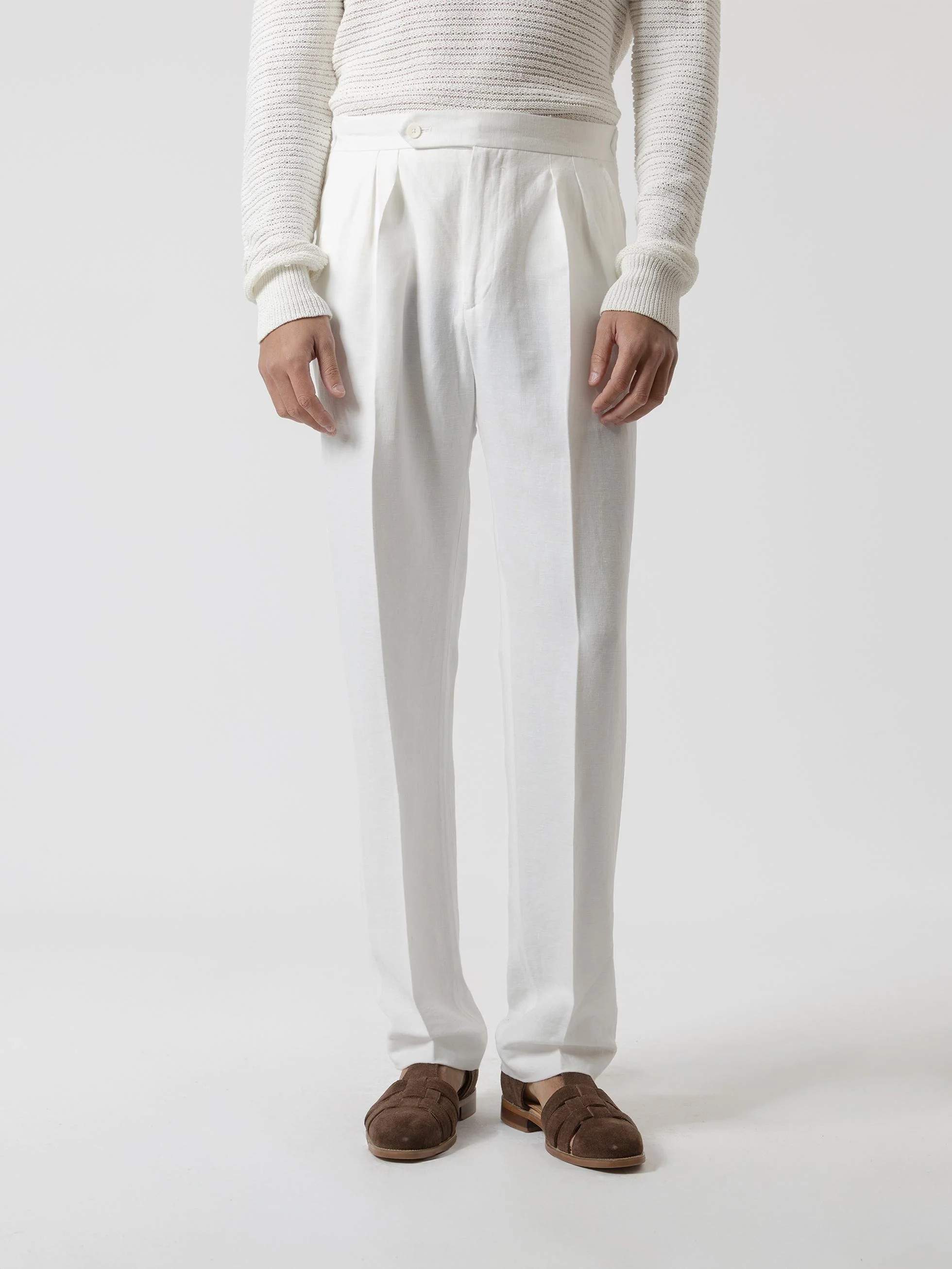 PANTALÓN LINO RELAXED FIT BLANCO - Image 3