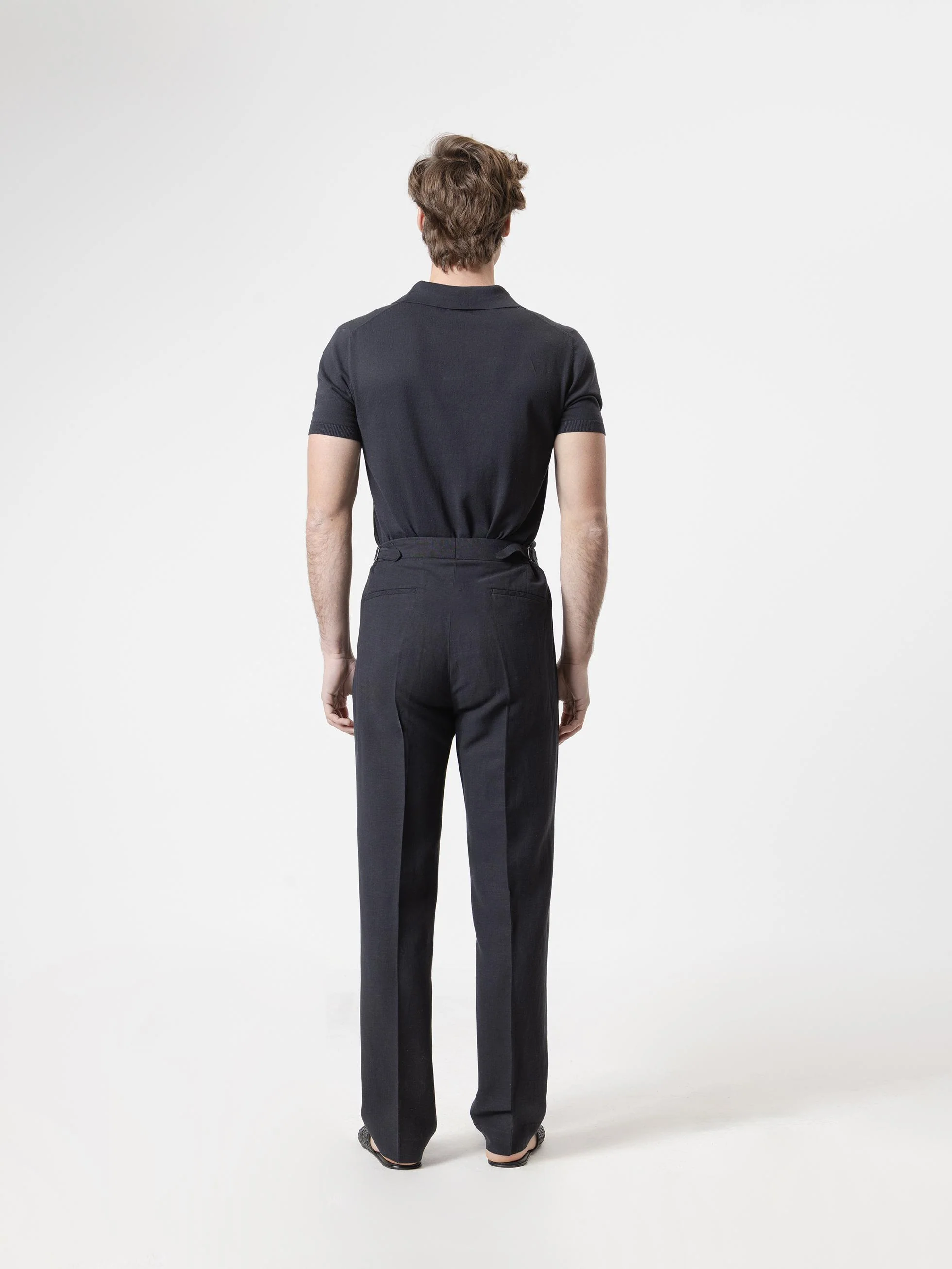 PANTALÓN LINO RELAXED FIT AZUL MARINO - Image 6