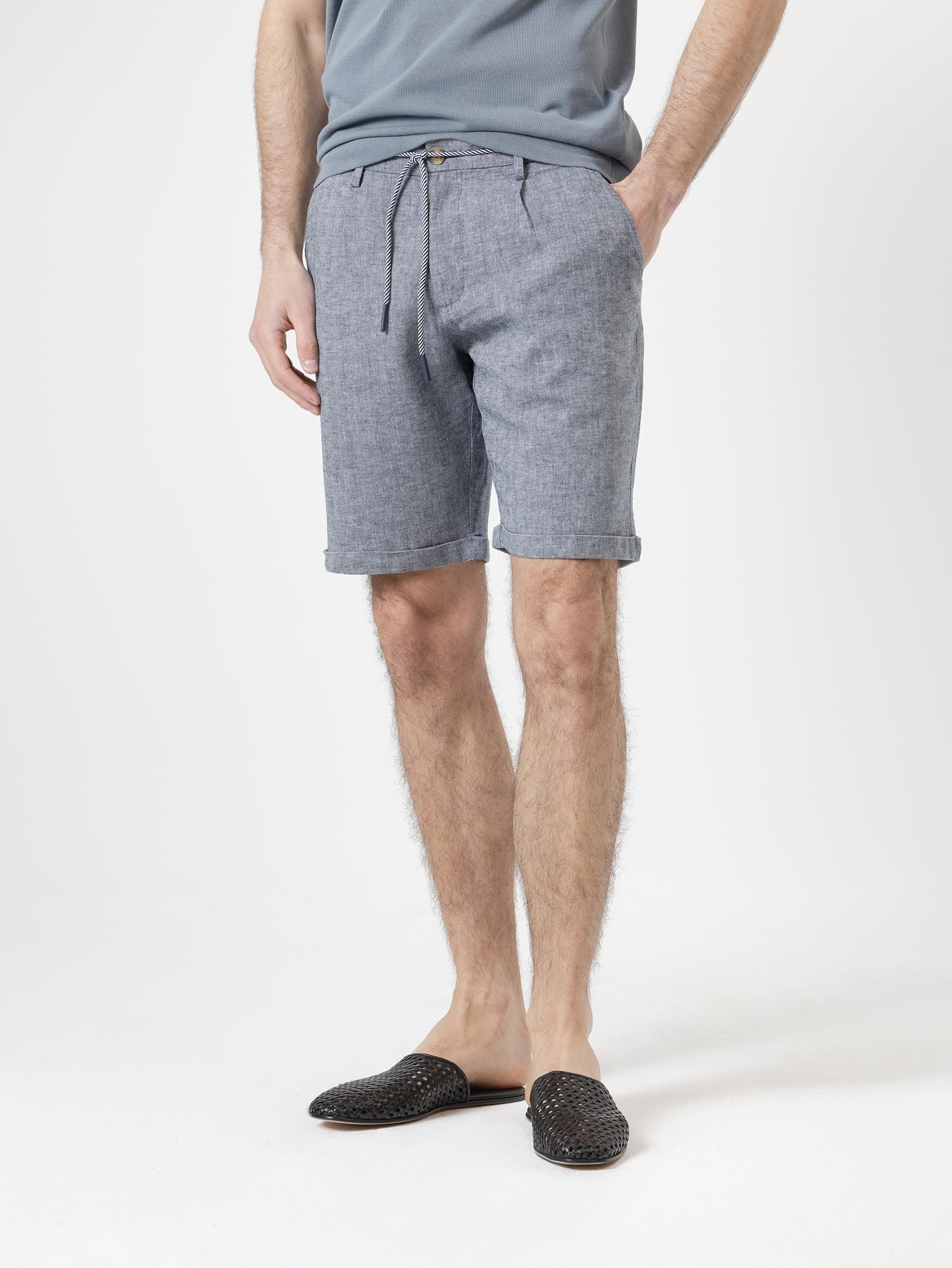 BERMUDA LINO ESPIGA AZUL - Image 3