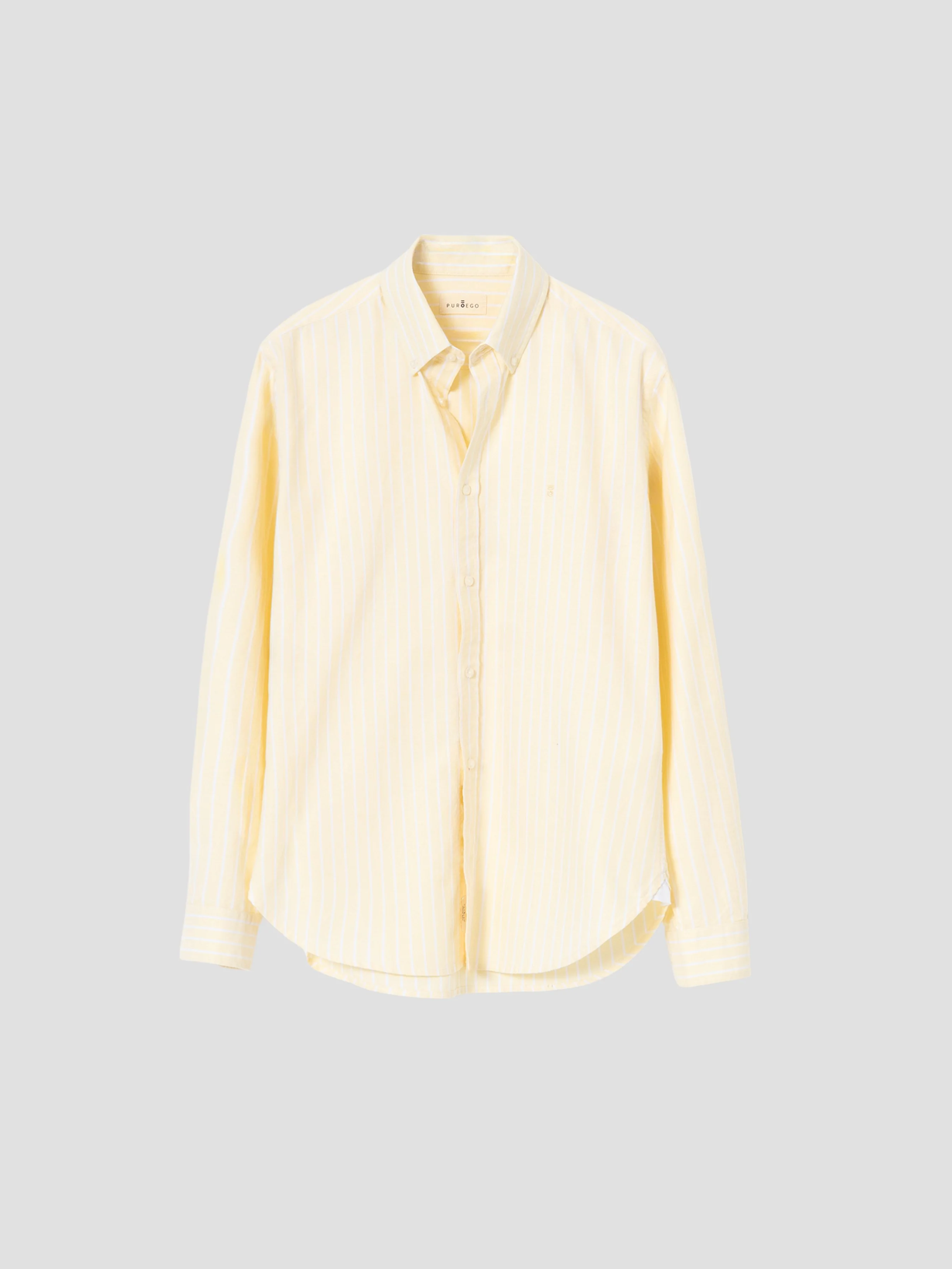 CAMISA ALGODÓN RAYAS AMARILLA