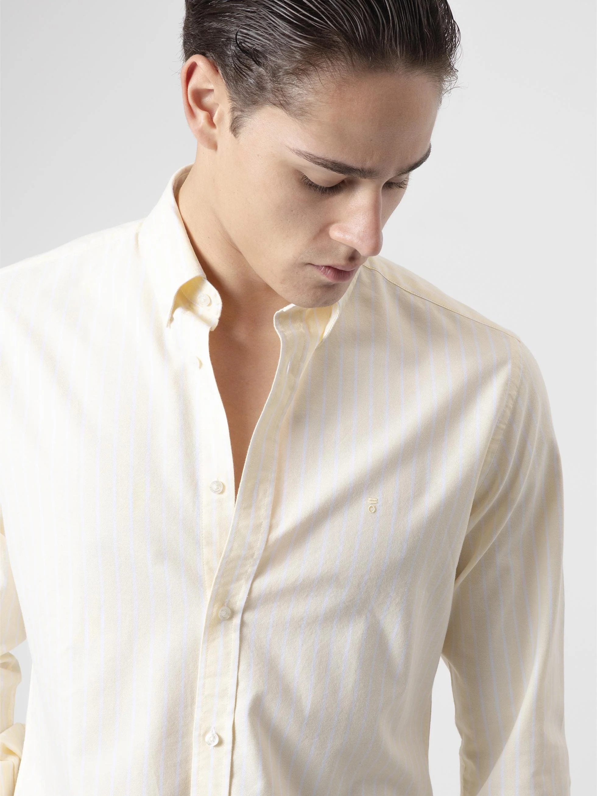 CAMISA ALGODÓN RAYAS AMARILLA - Image 2