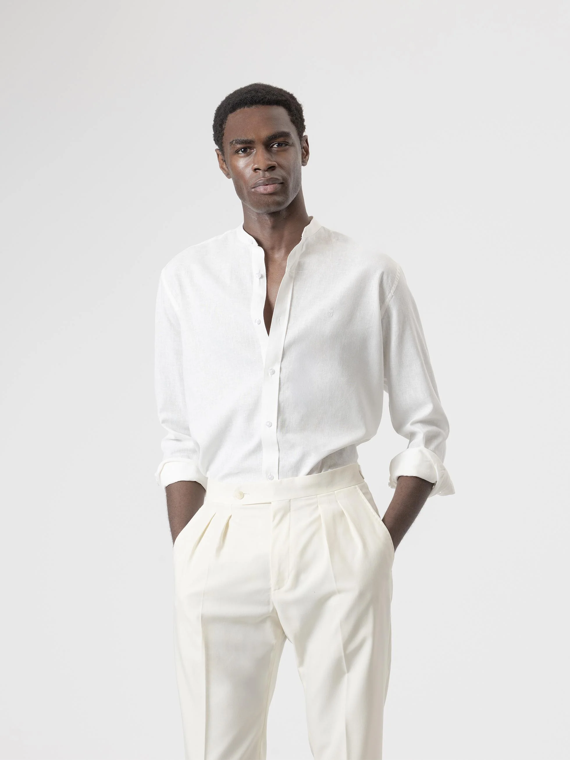 CAMISA CUELLO MAO LINO BLANCO - Image 3