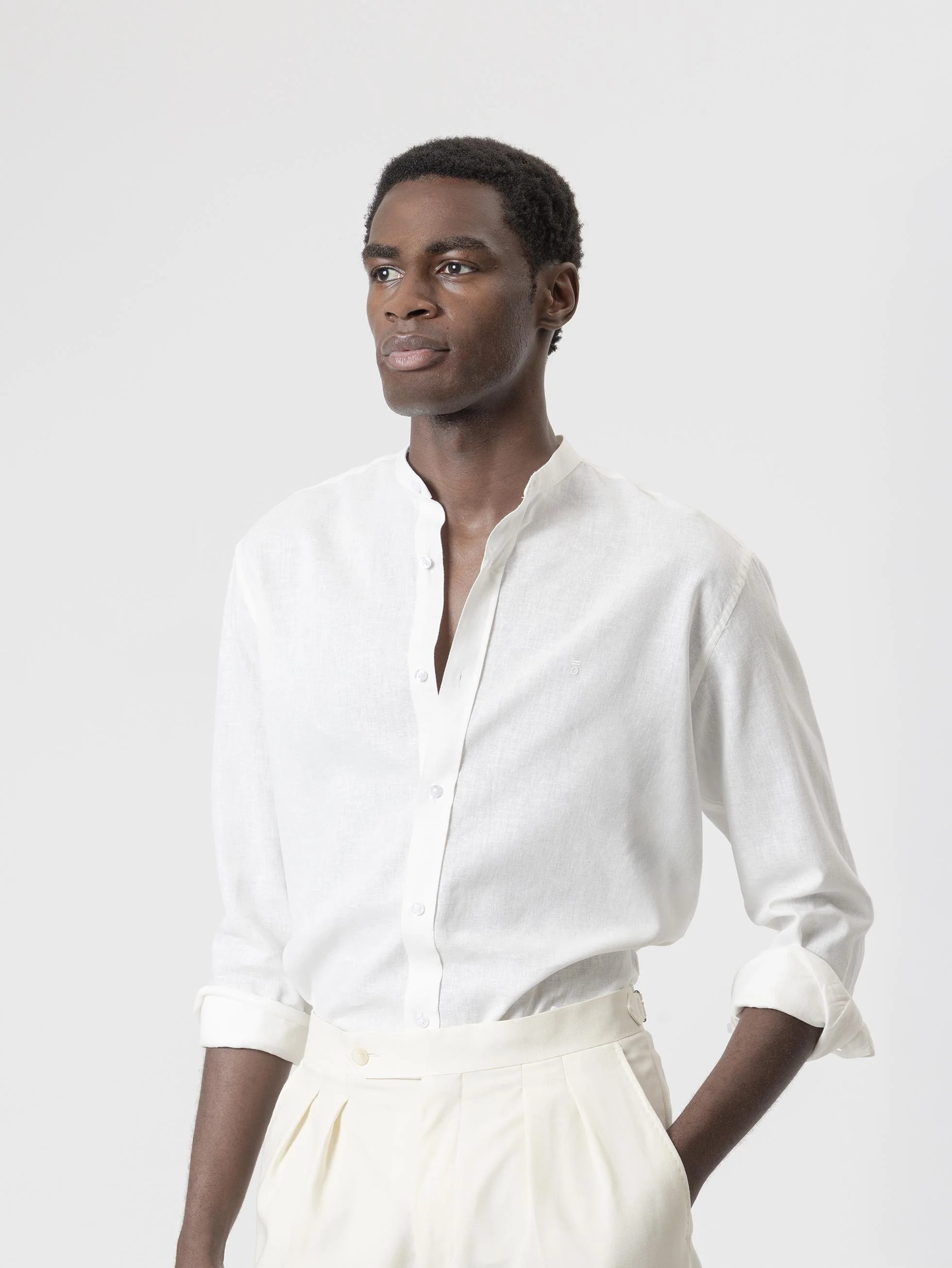 CAMISA CUELLO MAO LINO BLANCO - Image 4