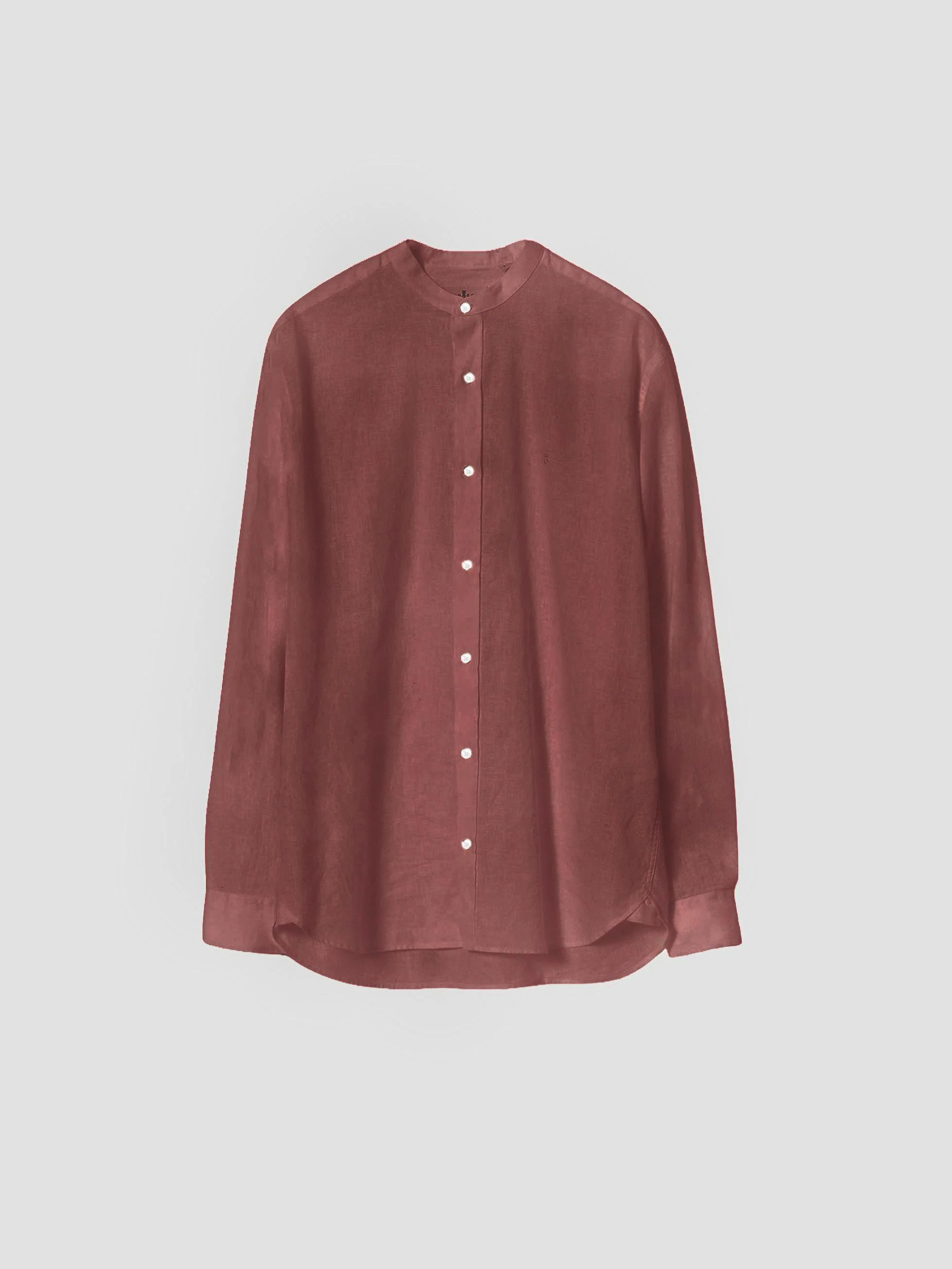 CAMISA CUELLO MAO LINO CHOCOLATE