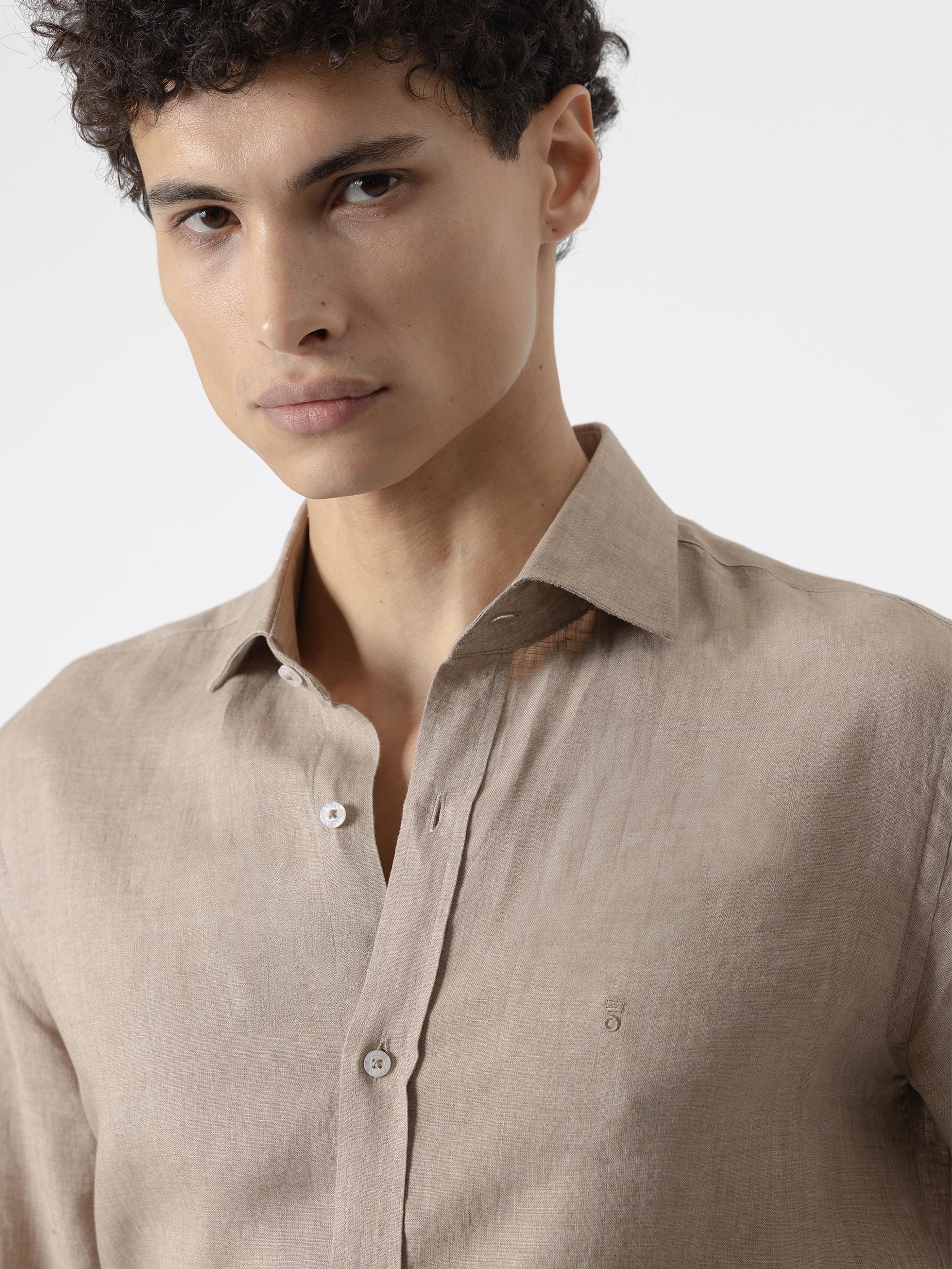 CAMISA LINO MARRÓN - Image 2
