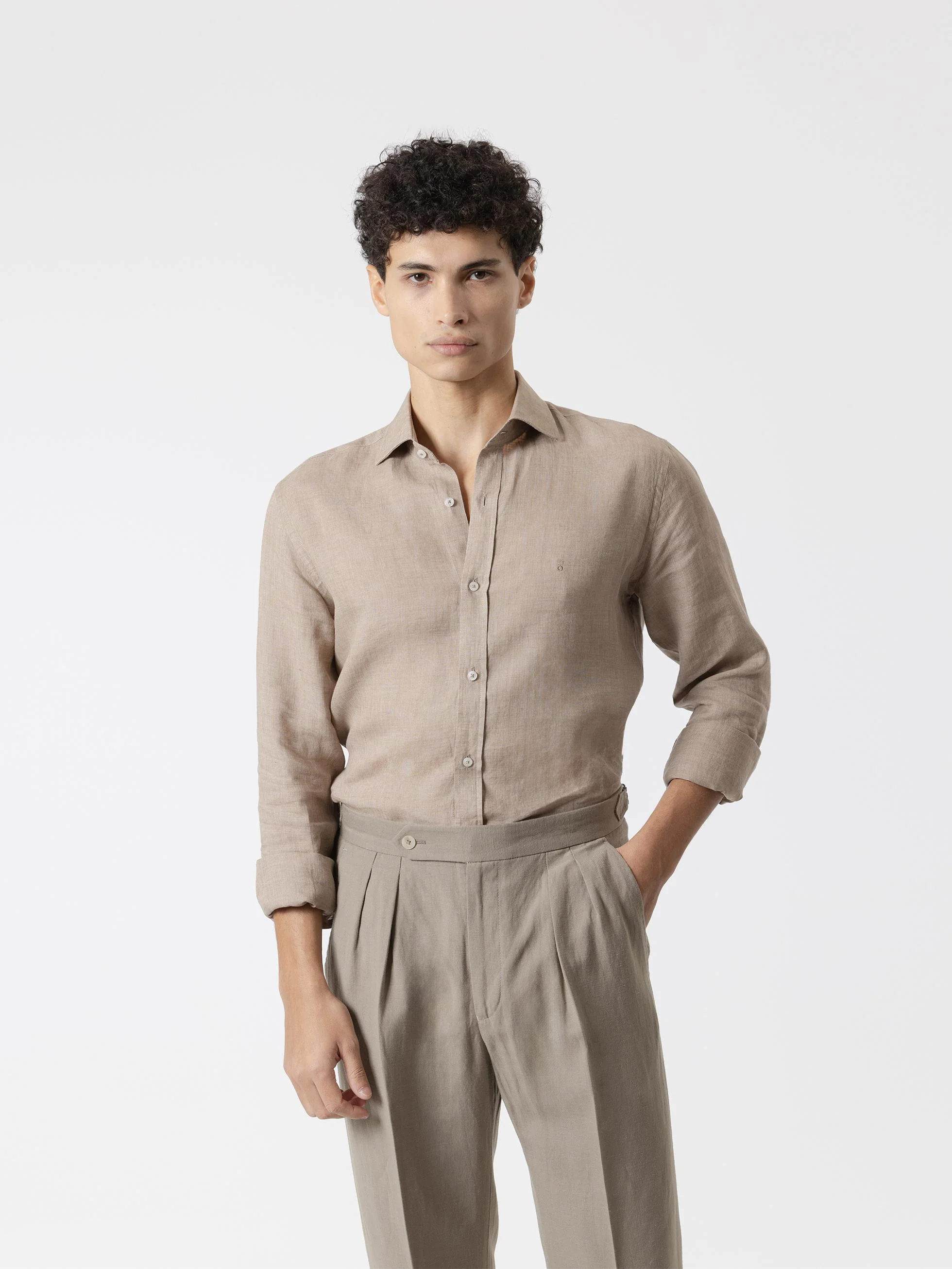 CAMISA LINO MARRÓN - Image 3