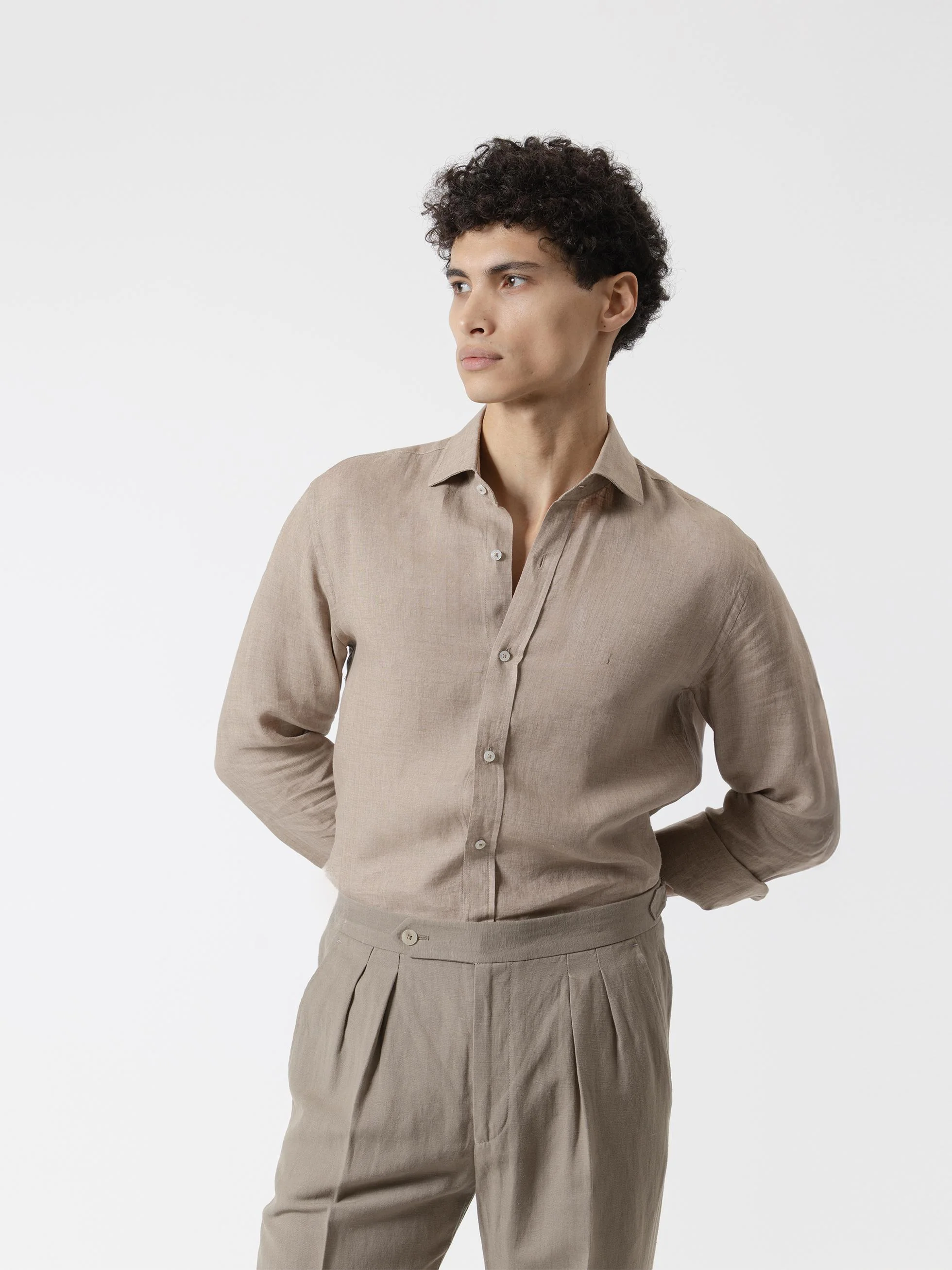 CAMISA LINO MARRÓN - Image 4
