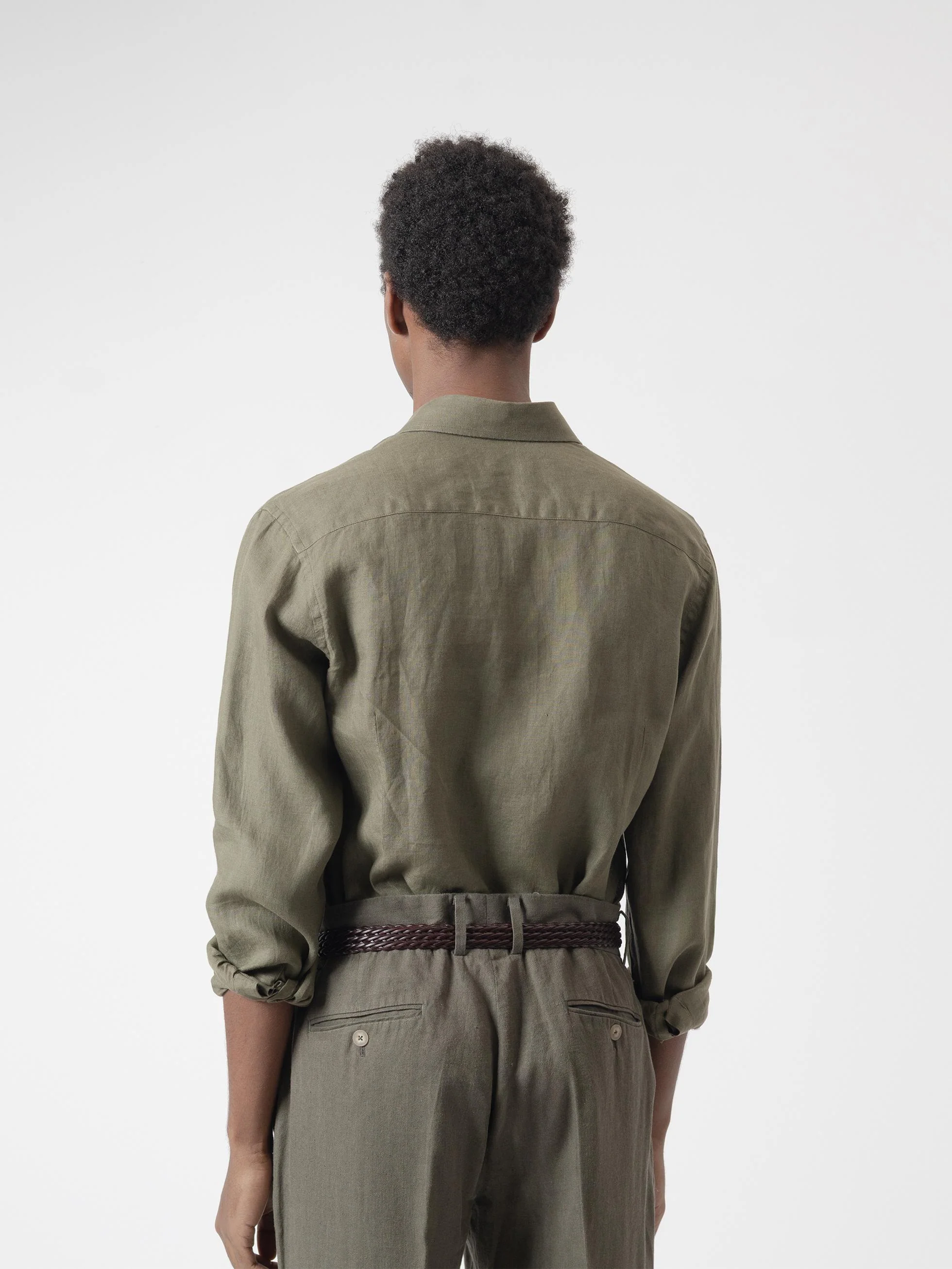CAMISA LINO VERDE MILITAR - Image 5