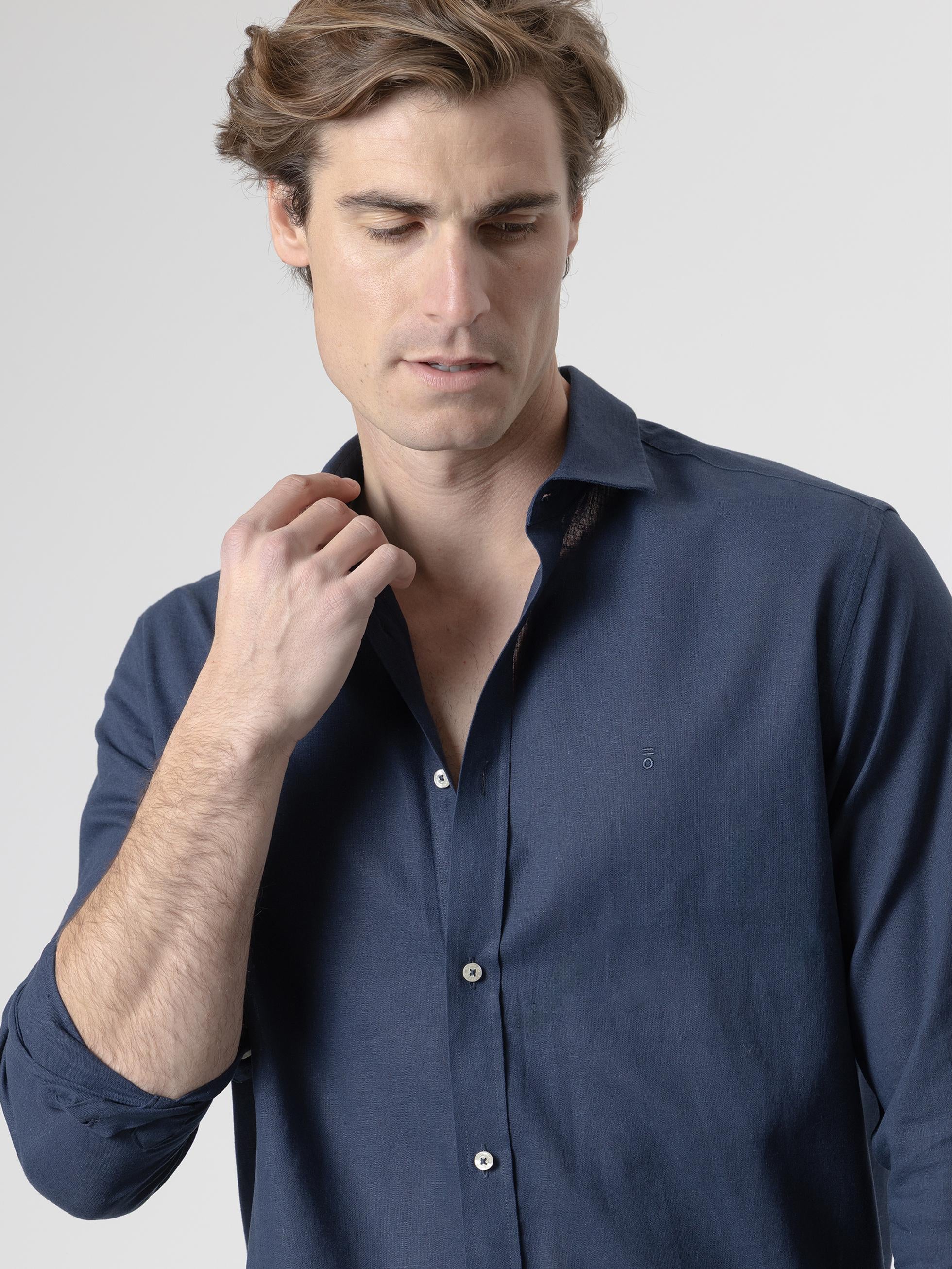 CAMISA LINO MARINO - Image 2
