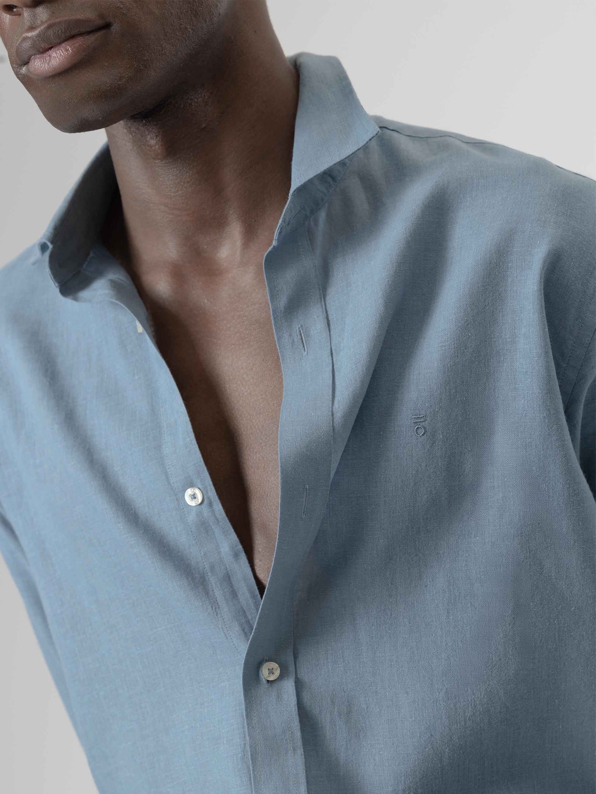 CAMISA LINO AZUL PORCELANA - Image 2