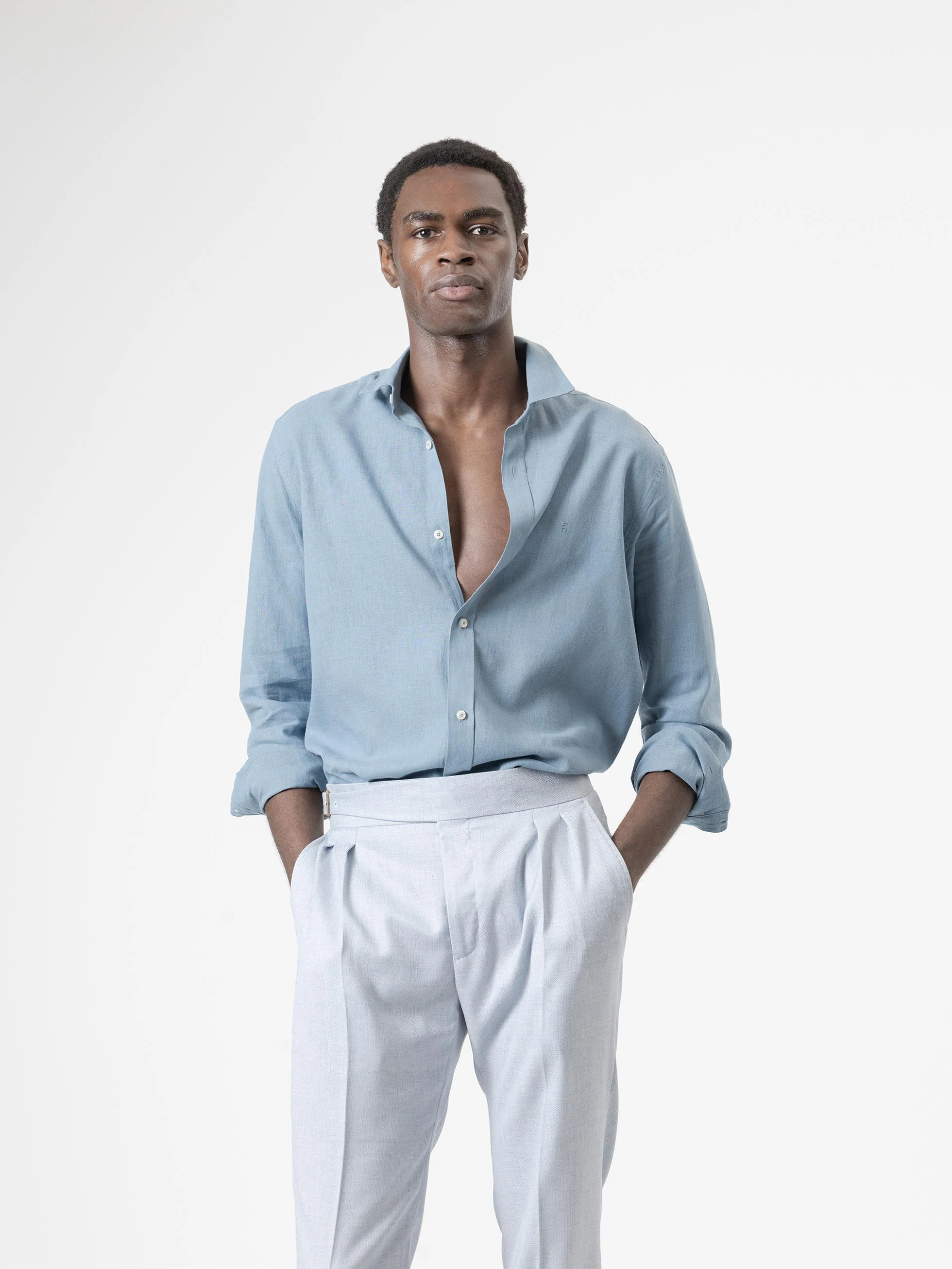 CAMISA LINO AZUL PORCELANA - Image 4