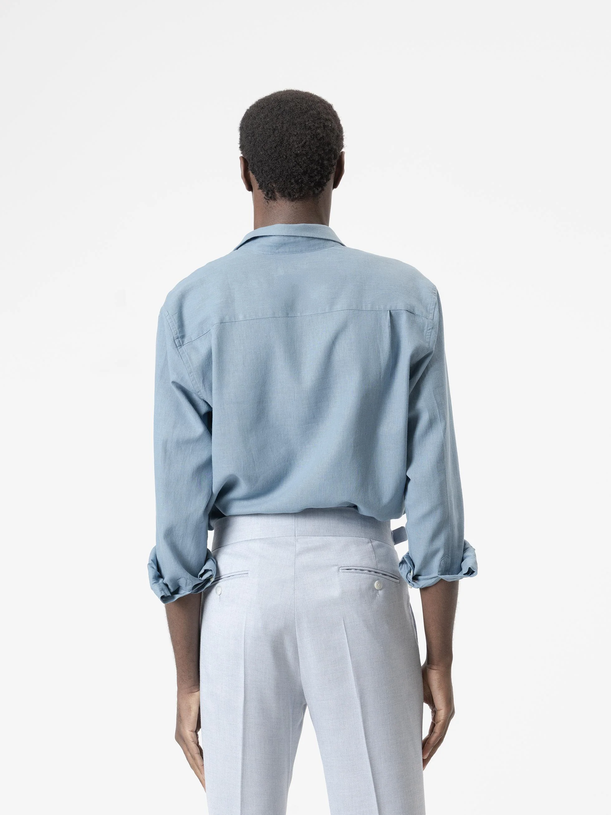 CAMISA LINO AZUL PORCELANA - Image 5