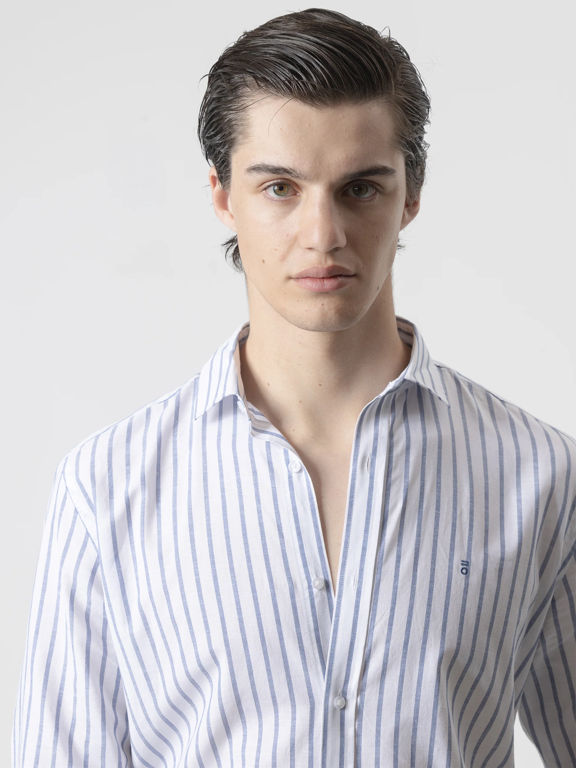 CAMISA RAYAS LINO AZUL - Image 2