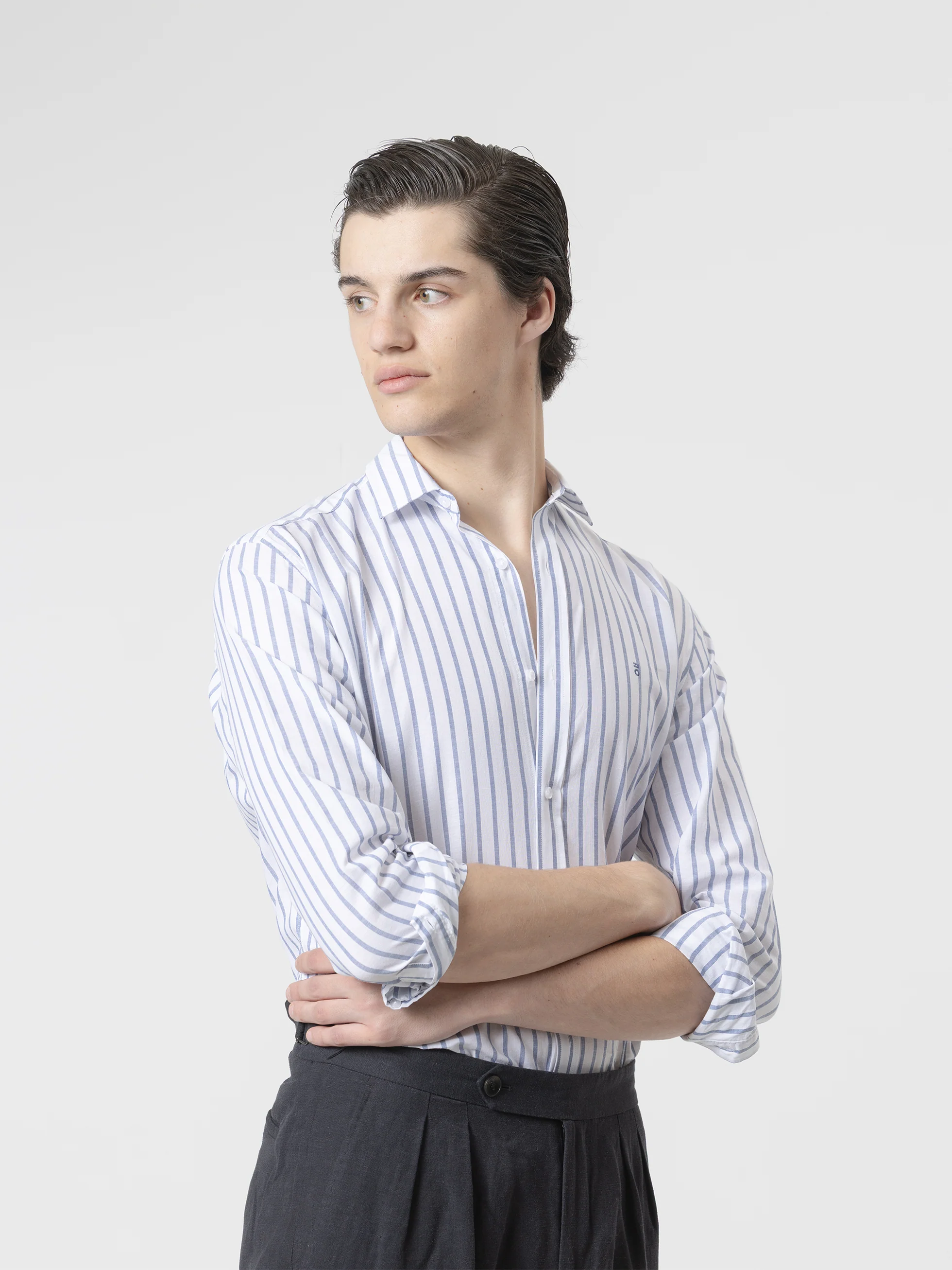 CAMISA RAYAS LINO AZUL - Image 4