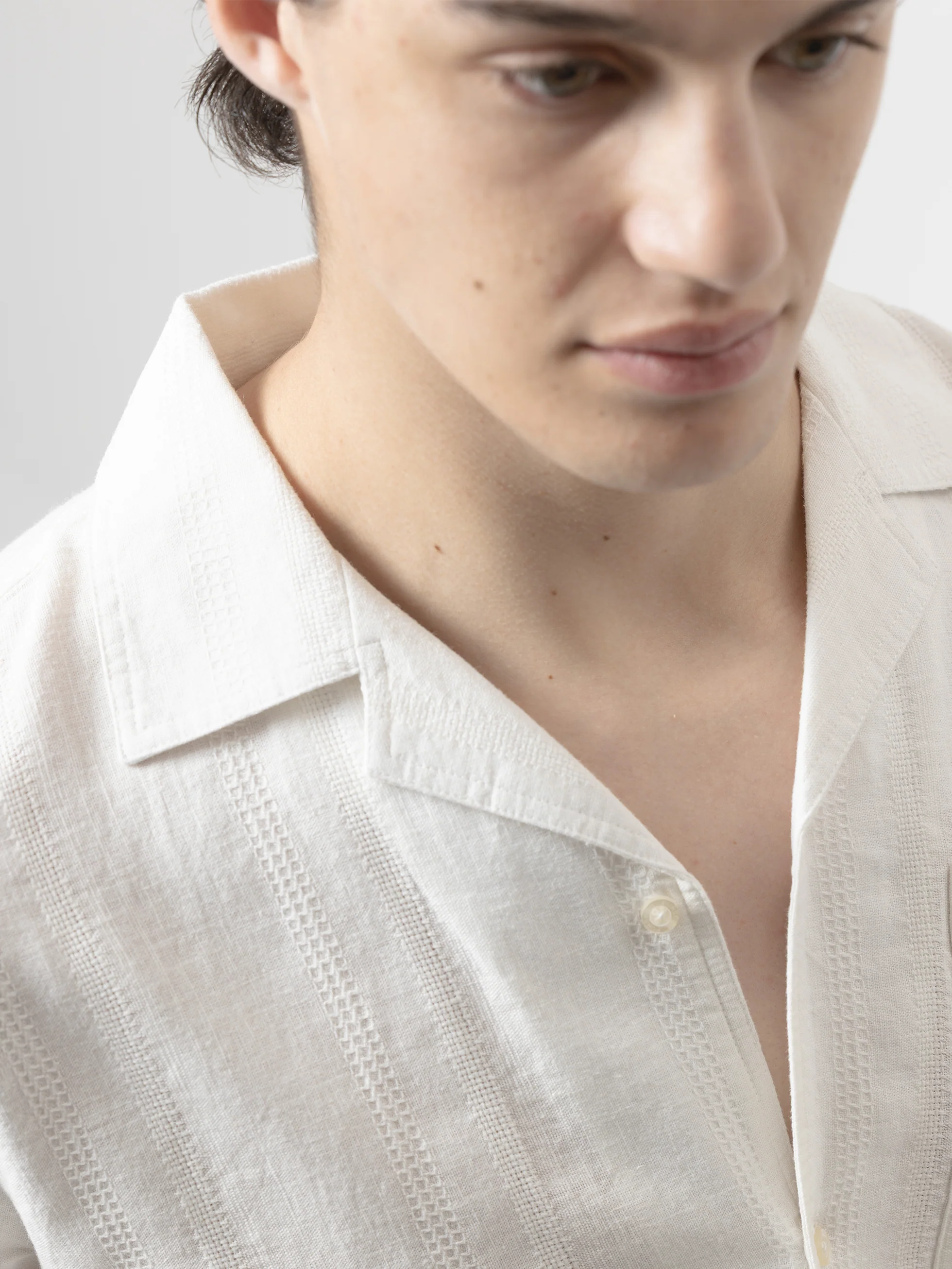 CAMISA BORDADOS LINO BLANCA - Image 2