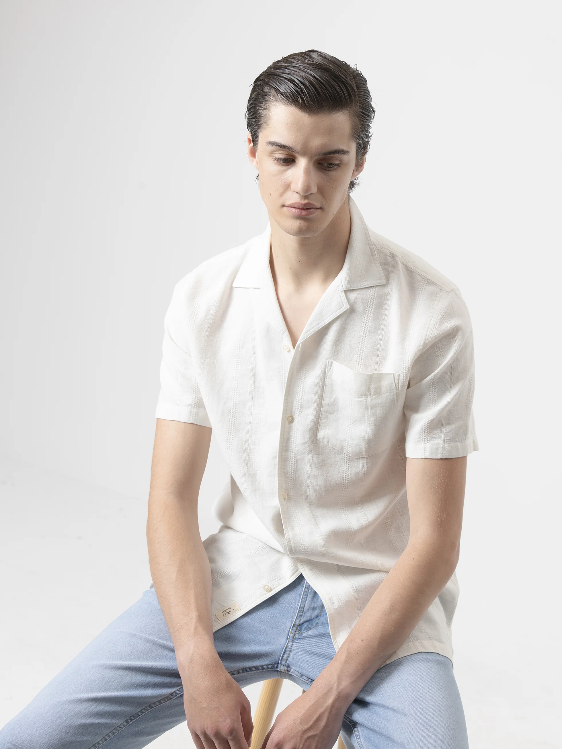 CAMISA BORDADOS LINO BLANCA - Image 3
