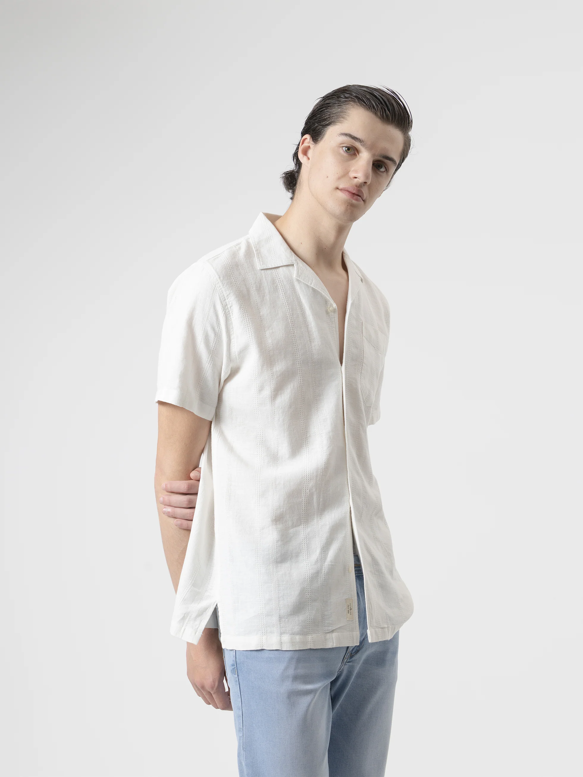 CAMISA BORDADOS LINO BLANCA - Image 4