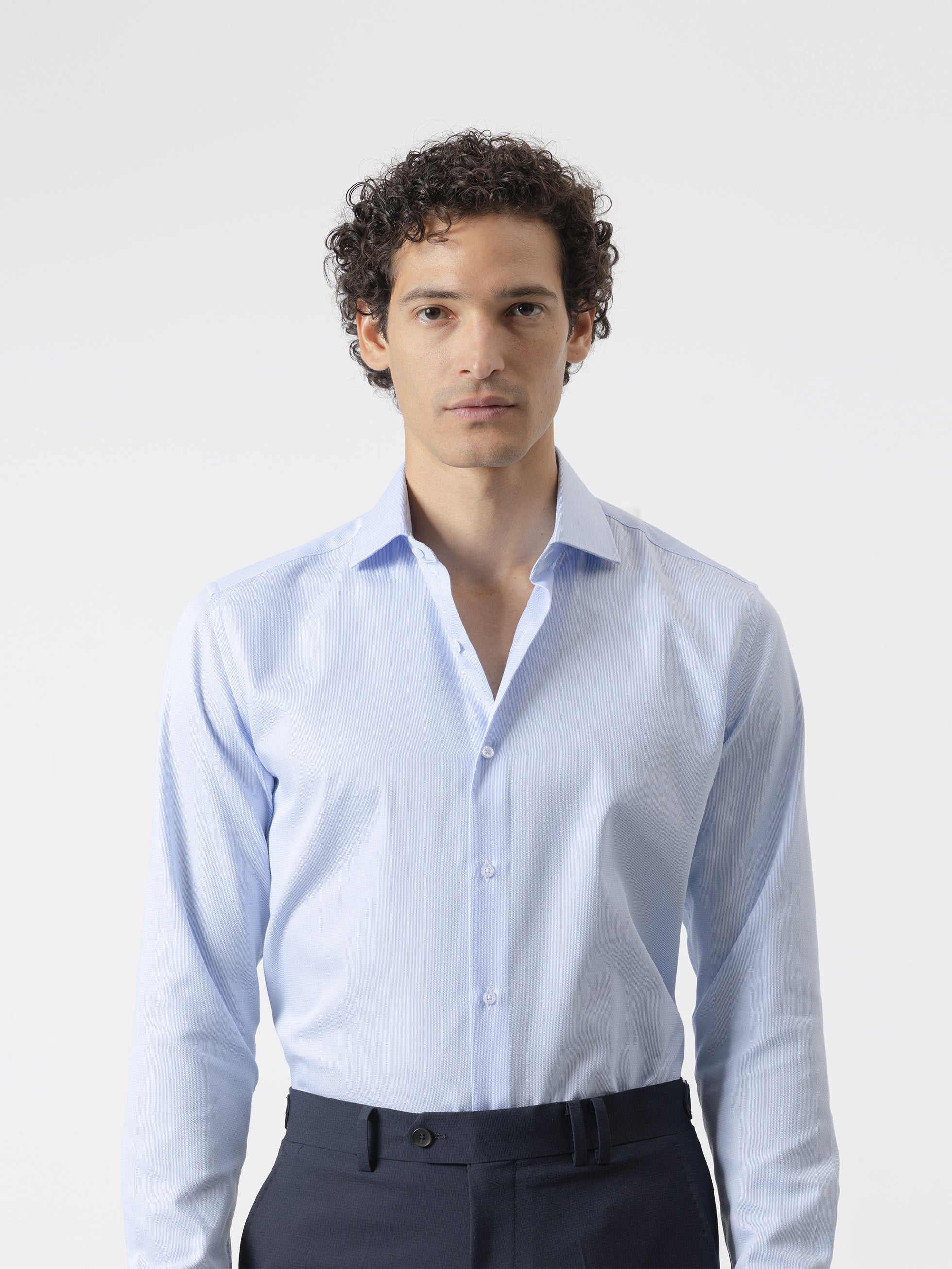 CAMISA VESTIR MIL RAYAS CELESTE - Image 2