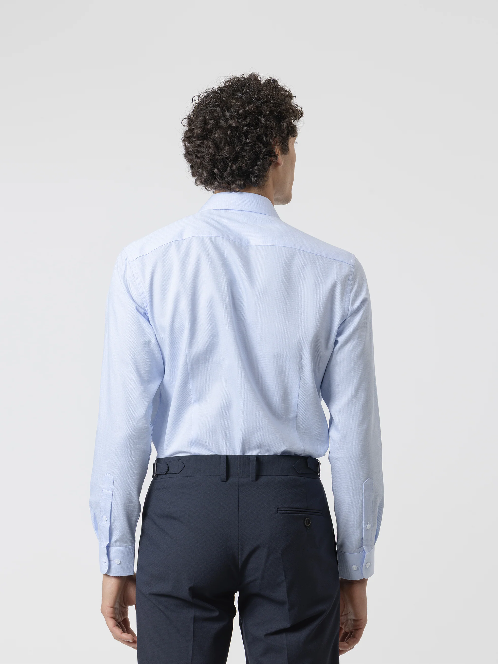 CAMISA VESTIR MIL RAYAS CELESTE - Image 4