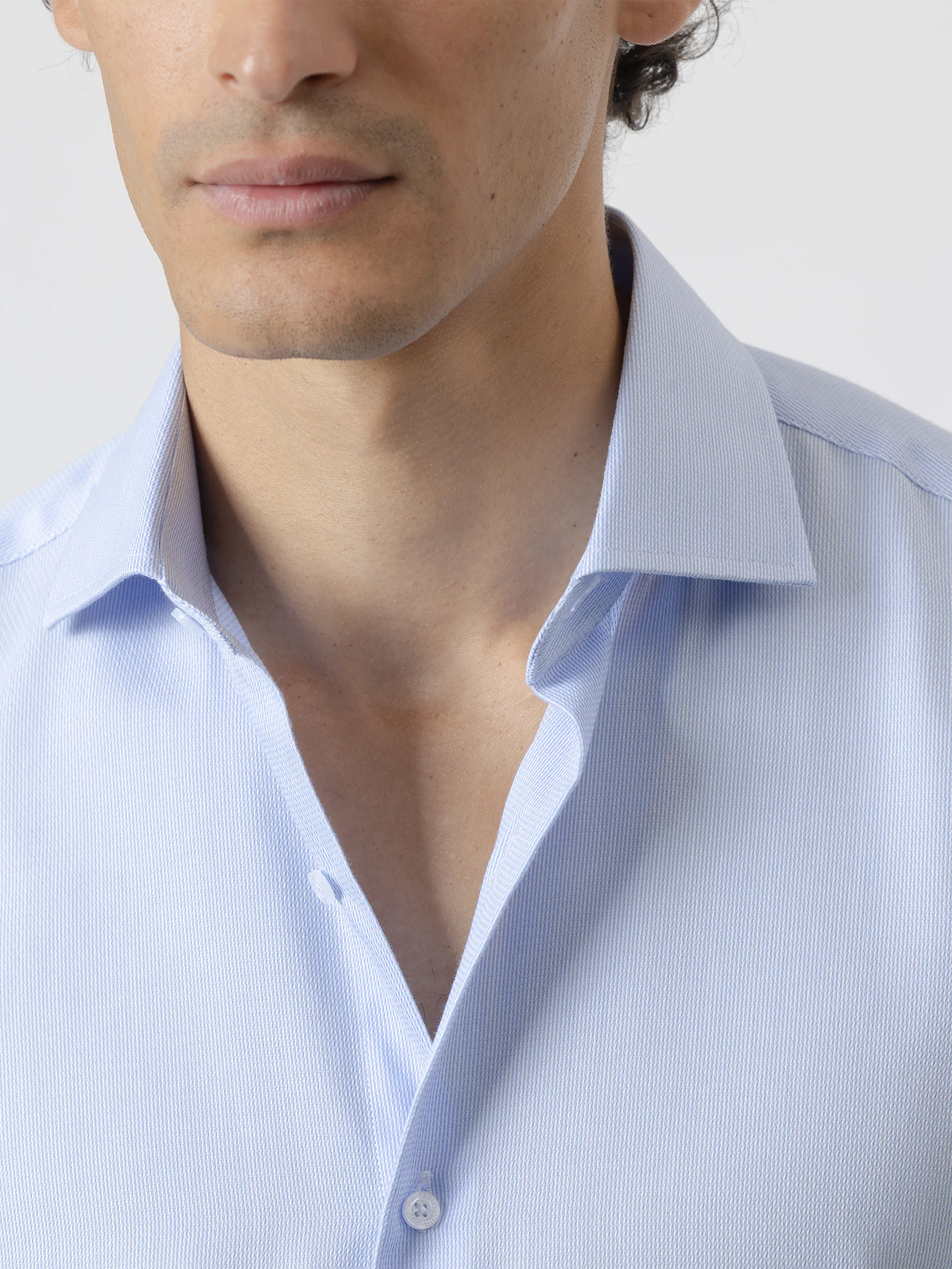 CAMISA VESTIR MIL RAYAS CELESTE - Image 5