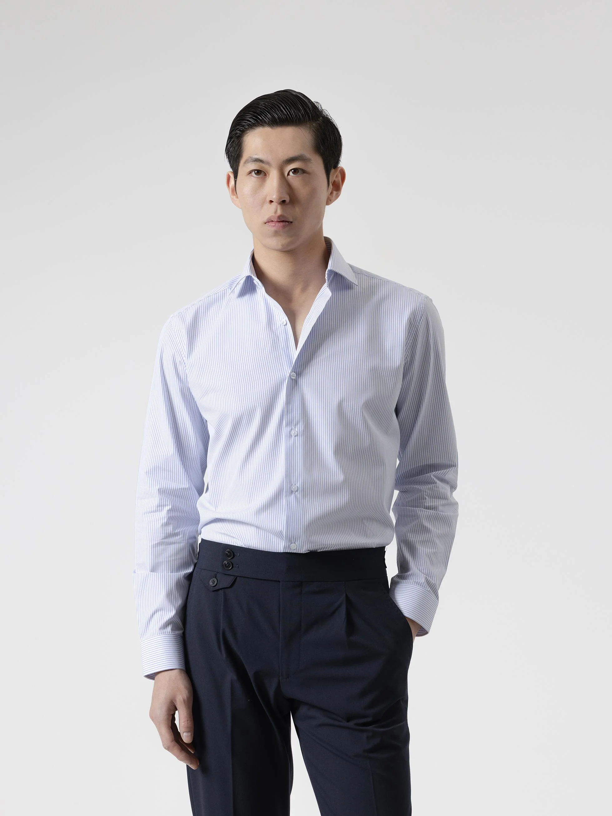 CAMISA VESTIR MIL RAYAS AZUL - Image 3