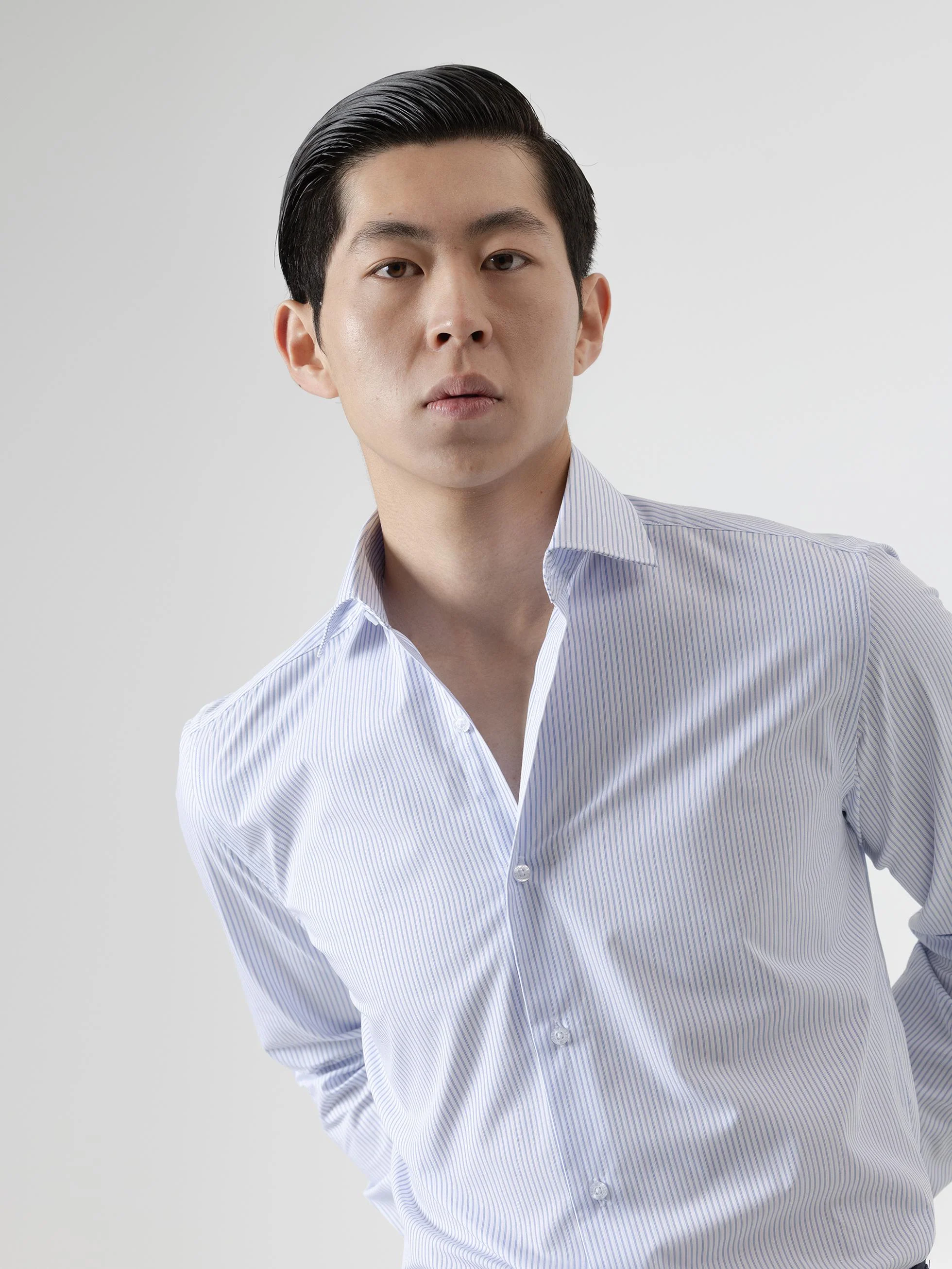 CAMISA VESTIR MIL RAYAS AZUL - Image 4