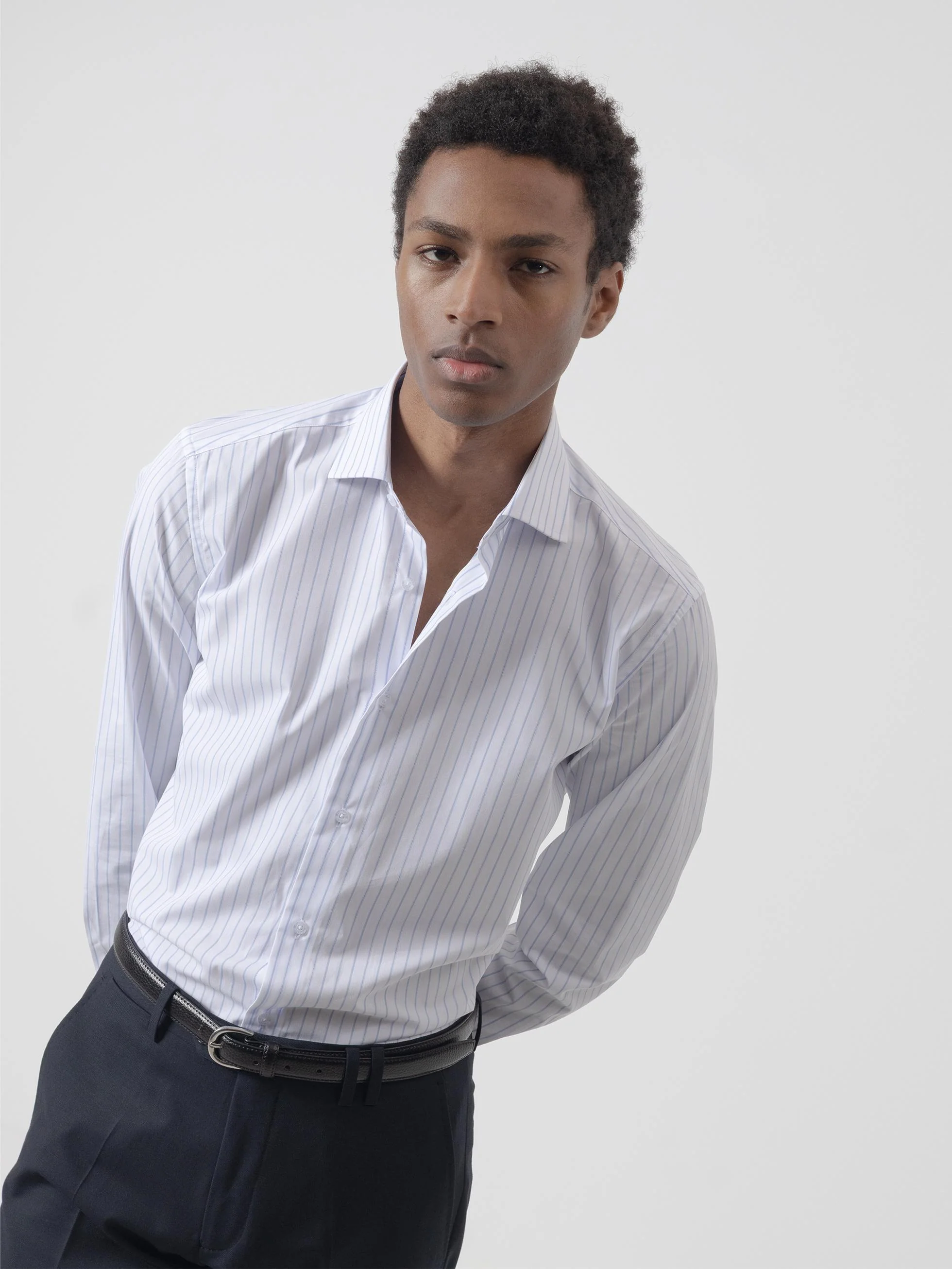 CAMISA VESTIR RAYAS AZUL - Image 3