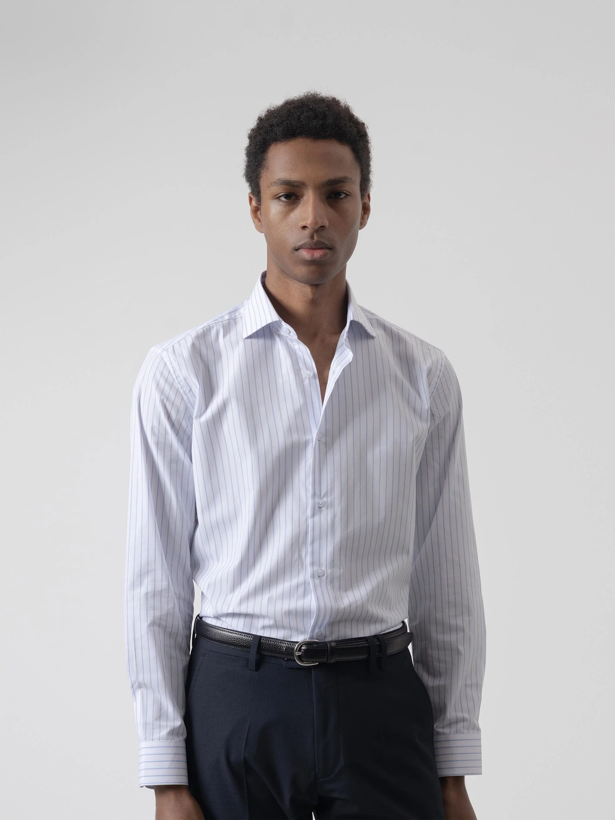 CAMISA VESTIR RAYAS AZUL - Image 4