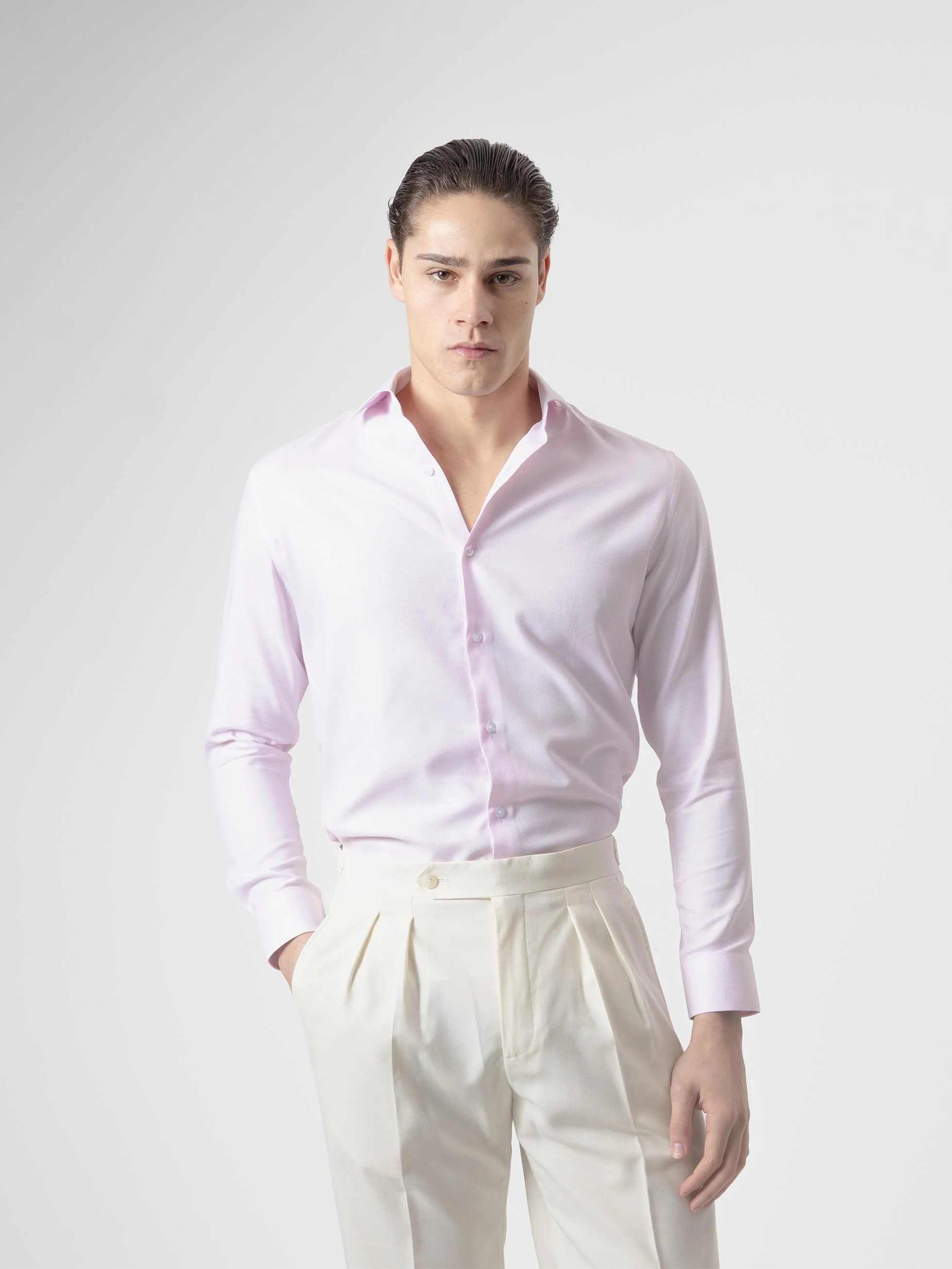 CAMISA VESTIR PATA DE GALLO ROSA - Image 3
