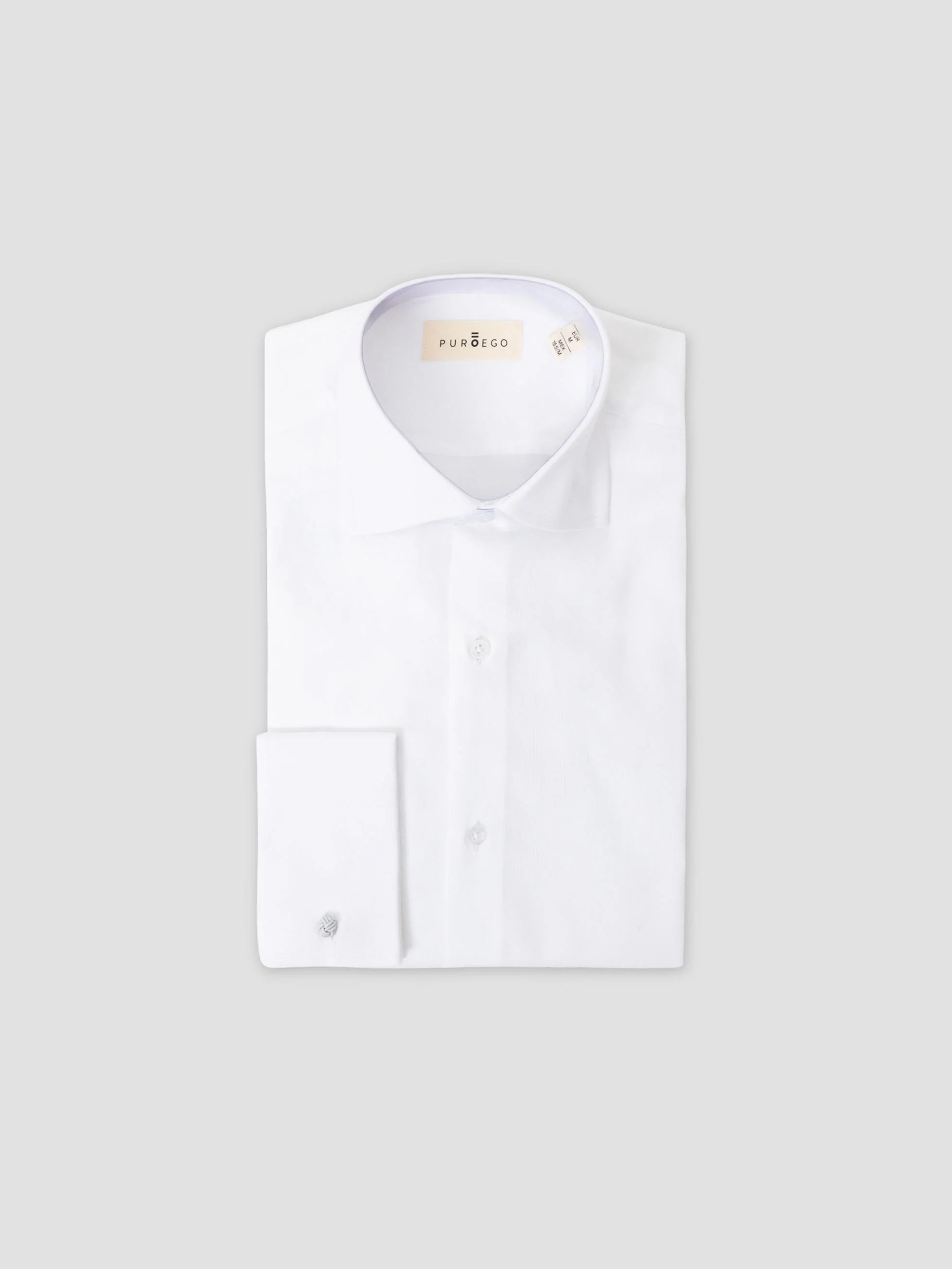 CAMISA VESTIR PUÑO GEMELO ESTRUCTURA BLANCA