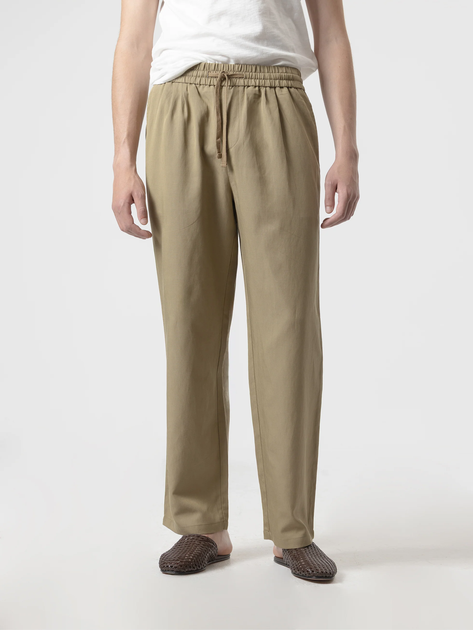 PANTALÓN WIDE FIT CINTURA ELASTICA CAMEL - Image 3