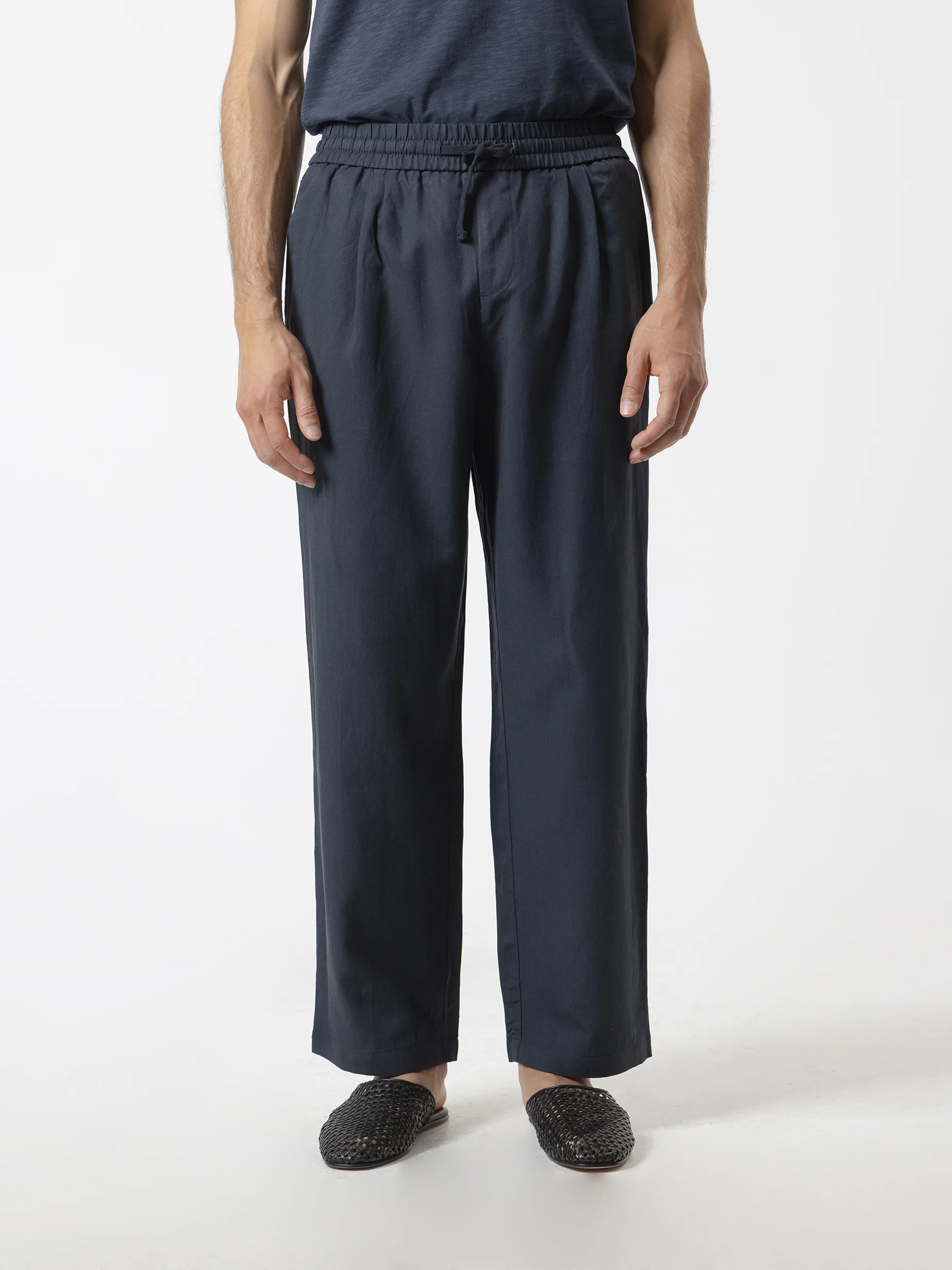PANTALÓN WIDE FIT CINTURA ELASTICA MARINO - Image 3