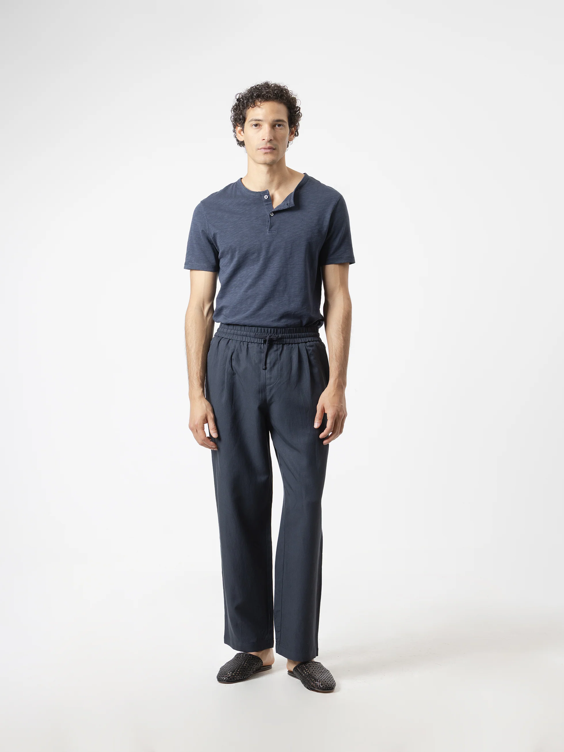 PANTALÓN WIDE FIT CINTURA ELASTICA MARINO - Image 4