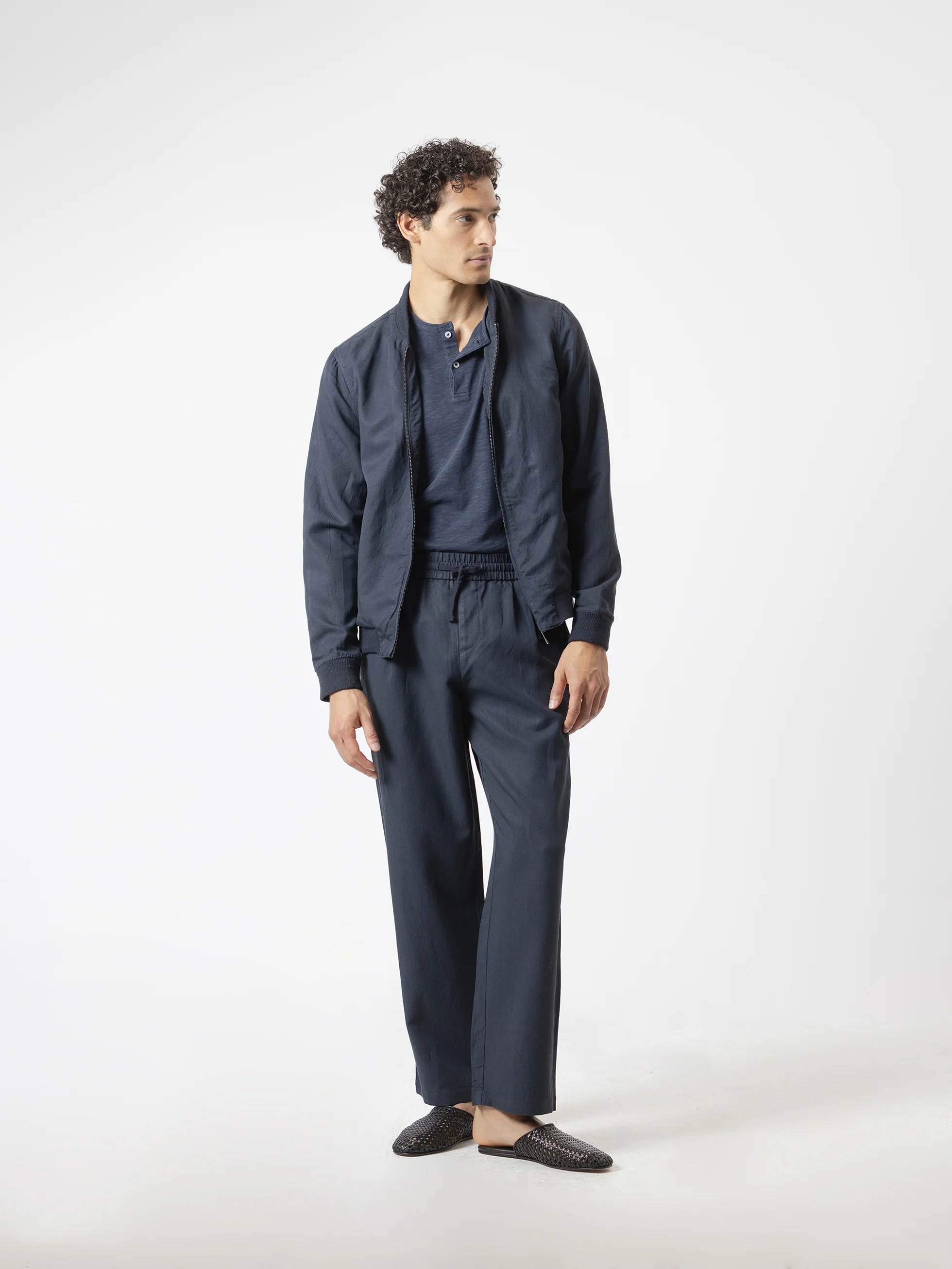 PANTALÓN WIDE FIT CINTURA ELASTICA MARINO - Image 5