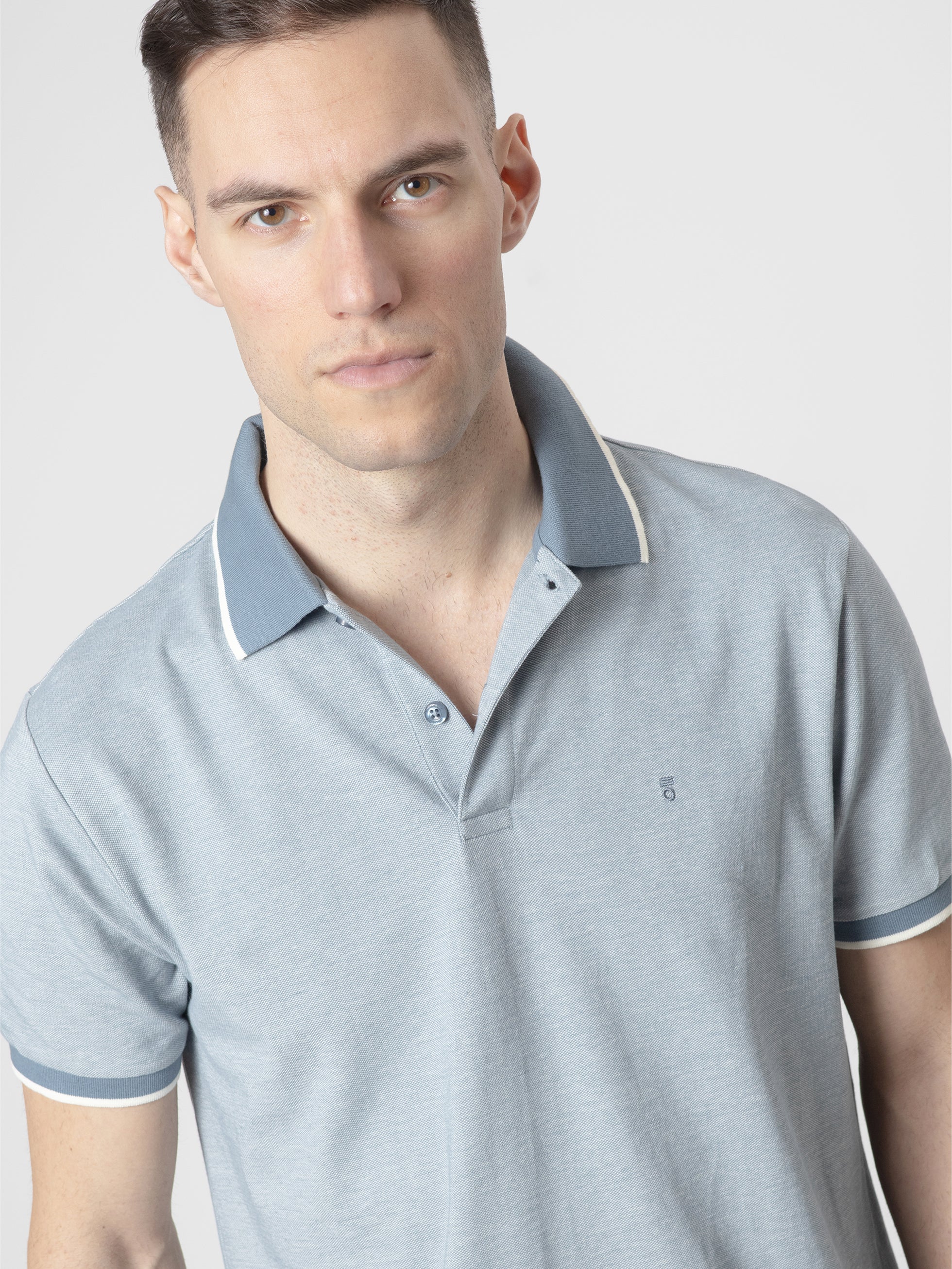 POLO CUELLO CONTRASTE AZUL - Image 2