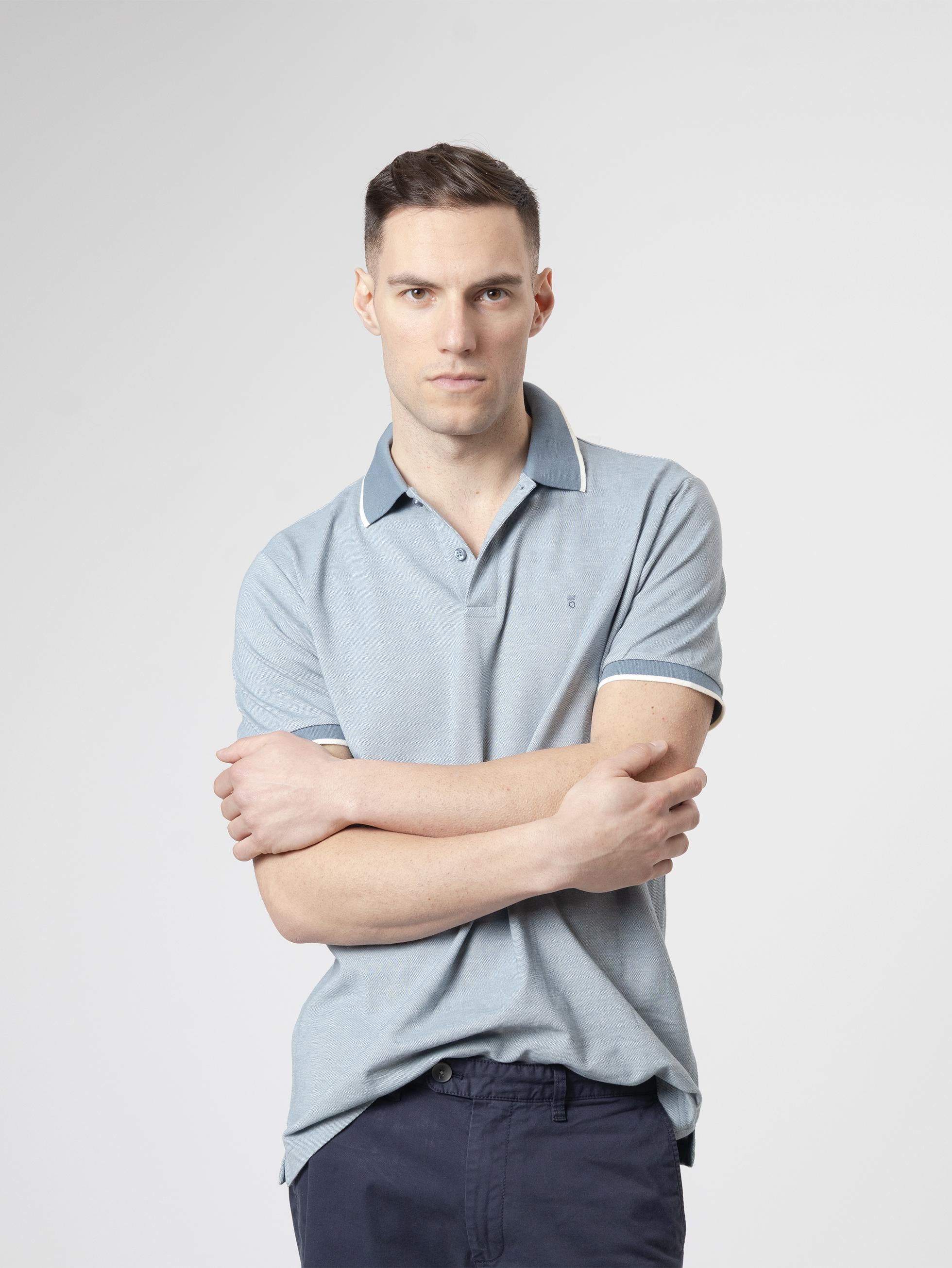 POLO CUELLO CONTRASTE AZUL - Image 3