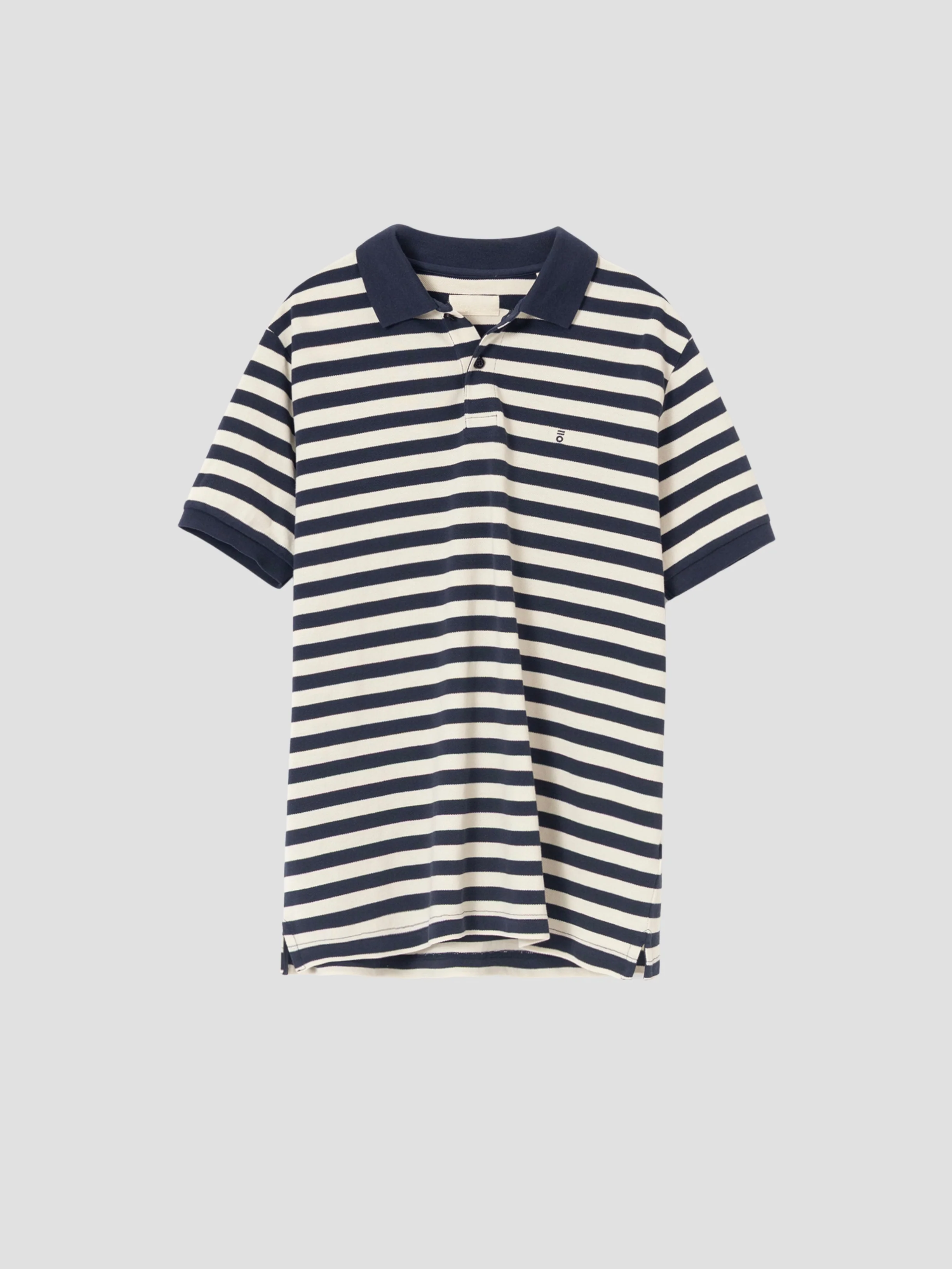 POLO PIQUE RAYAS MARINO
