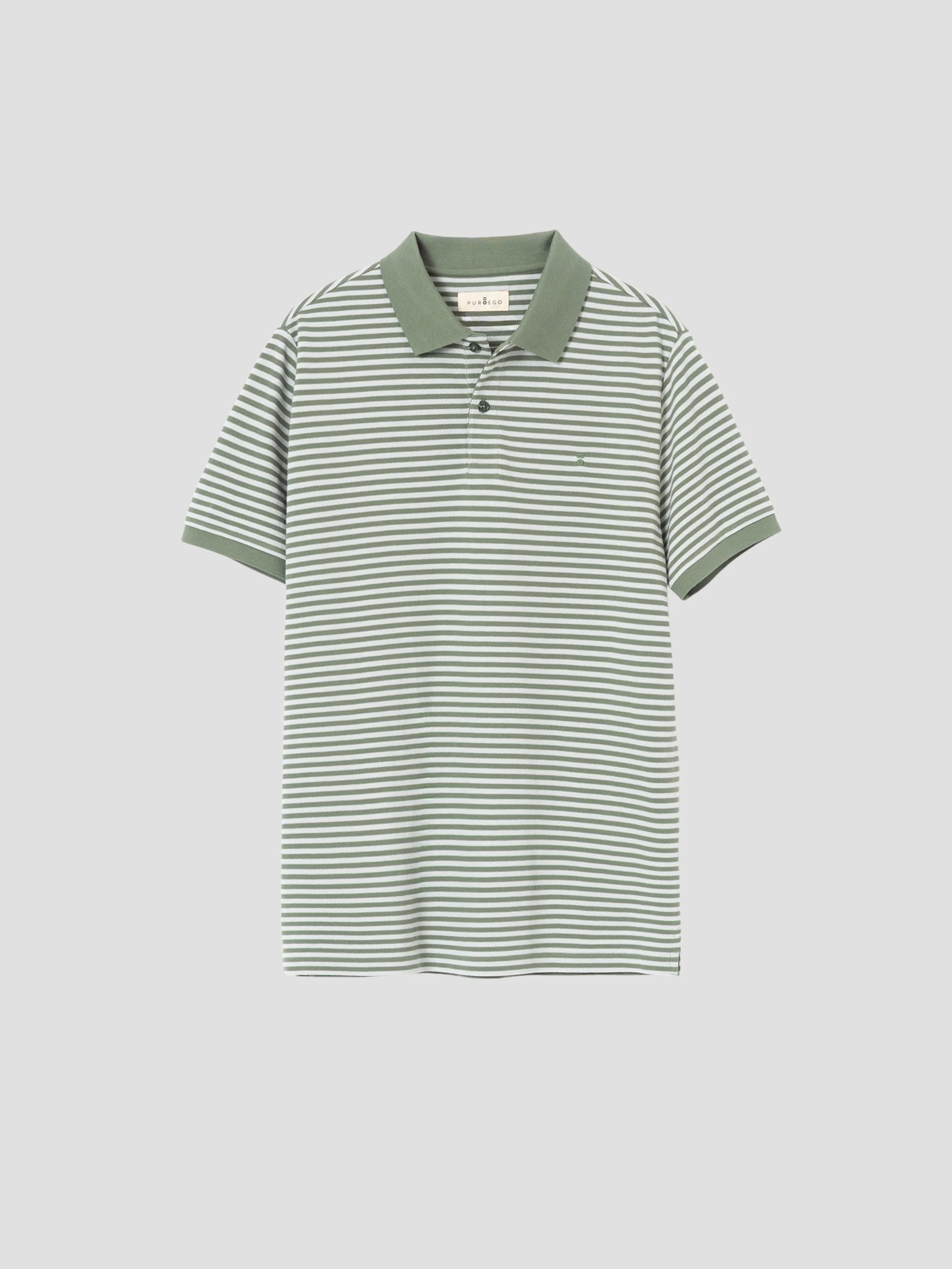 POLO PIQUE RAYAS VERDE