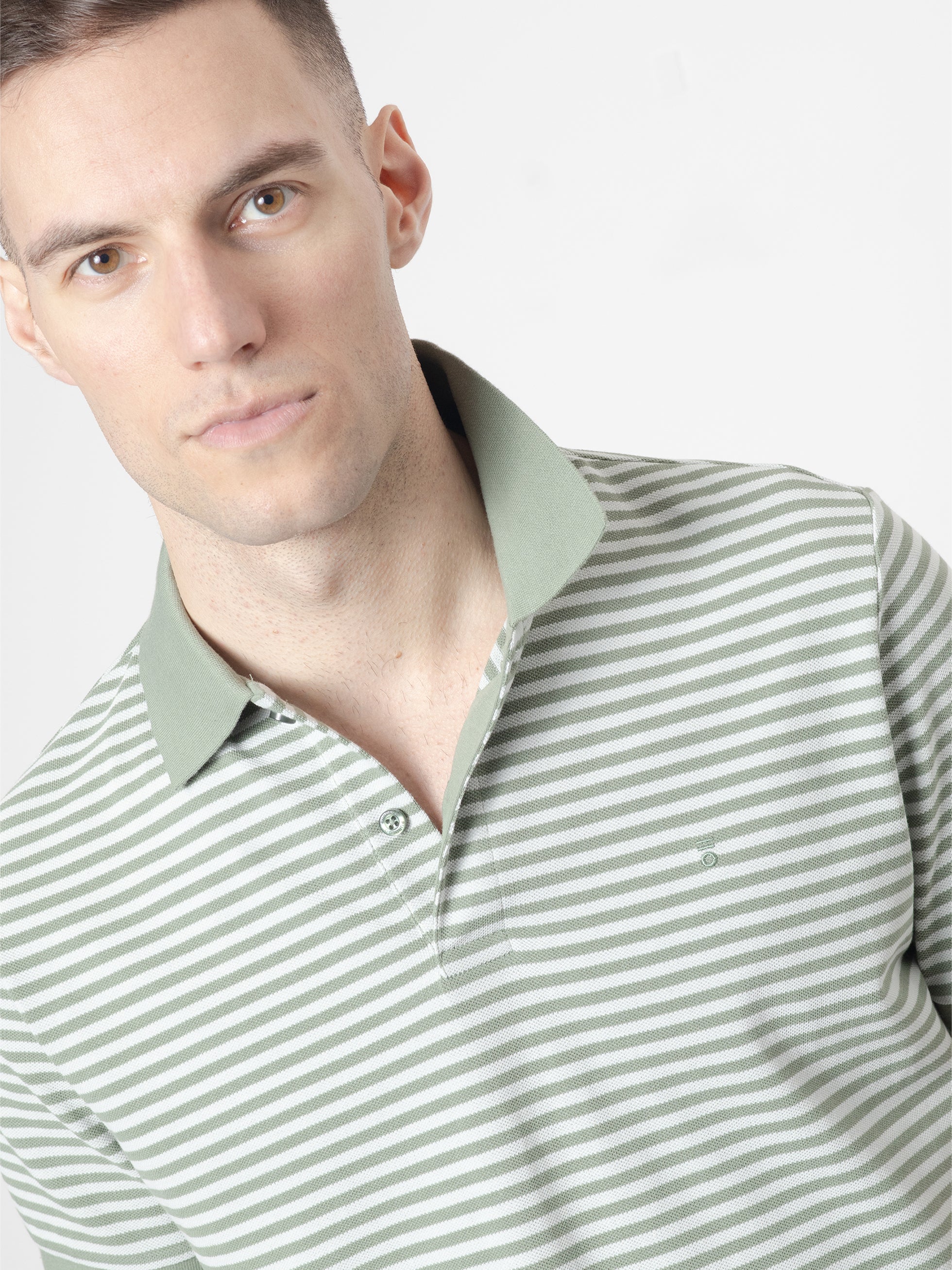 POLO PIQUE RAYAS VERDE - Image 2