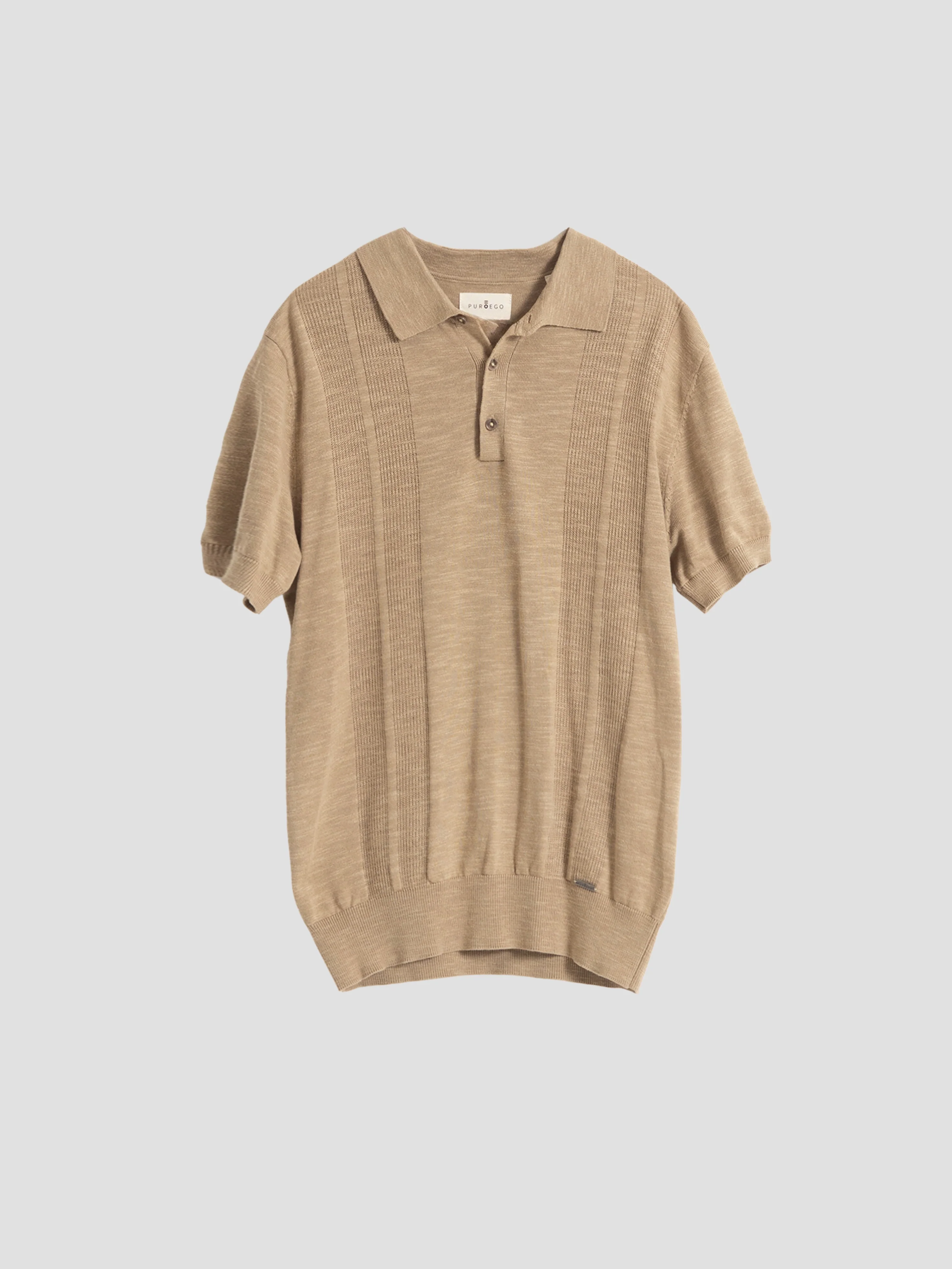 POLO PUNTO JACQUARD TOSTADO