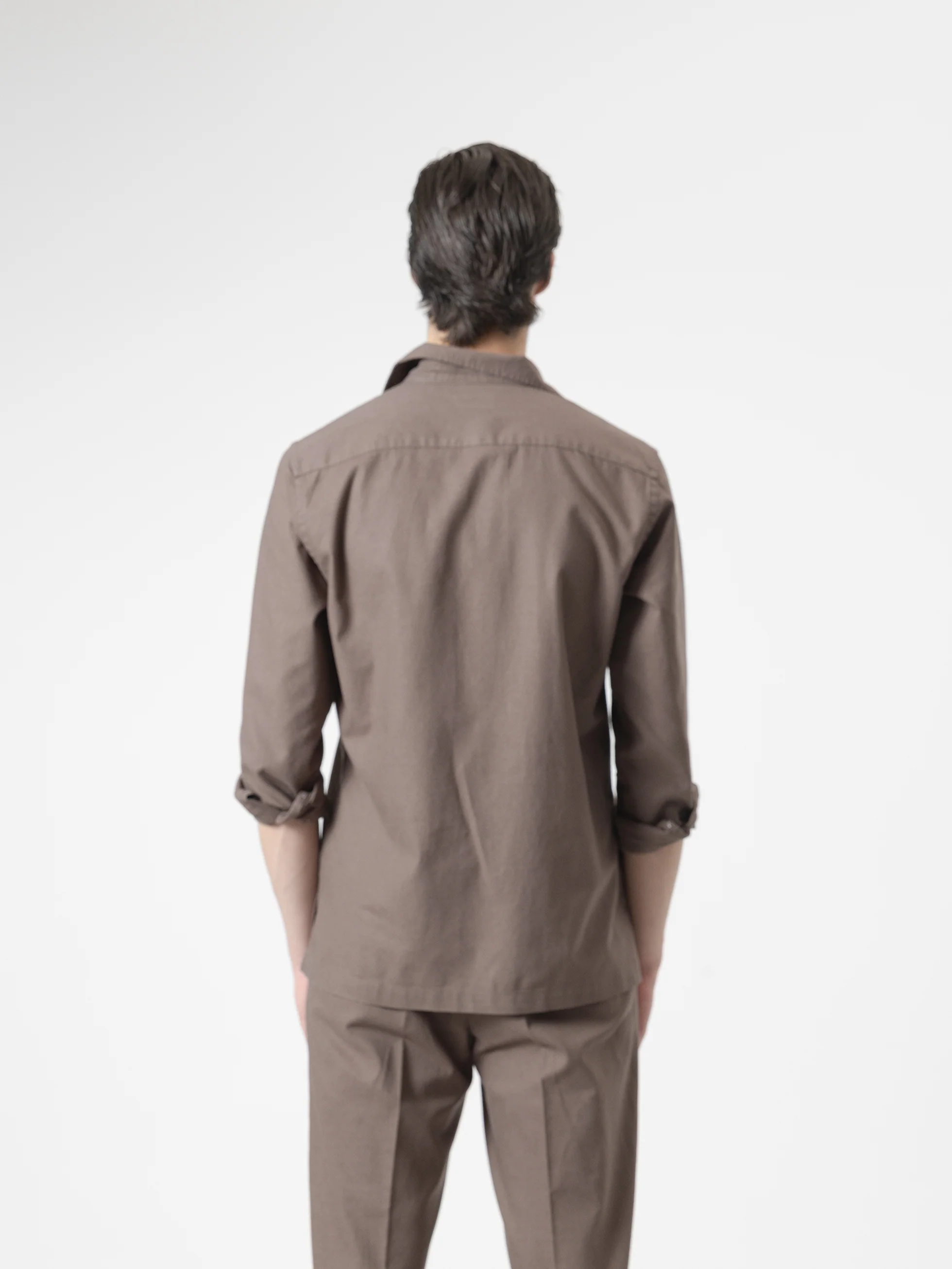 CAMISA SET LINO MARRÓN CHOCOLATE - Image 5
