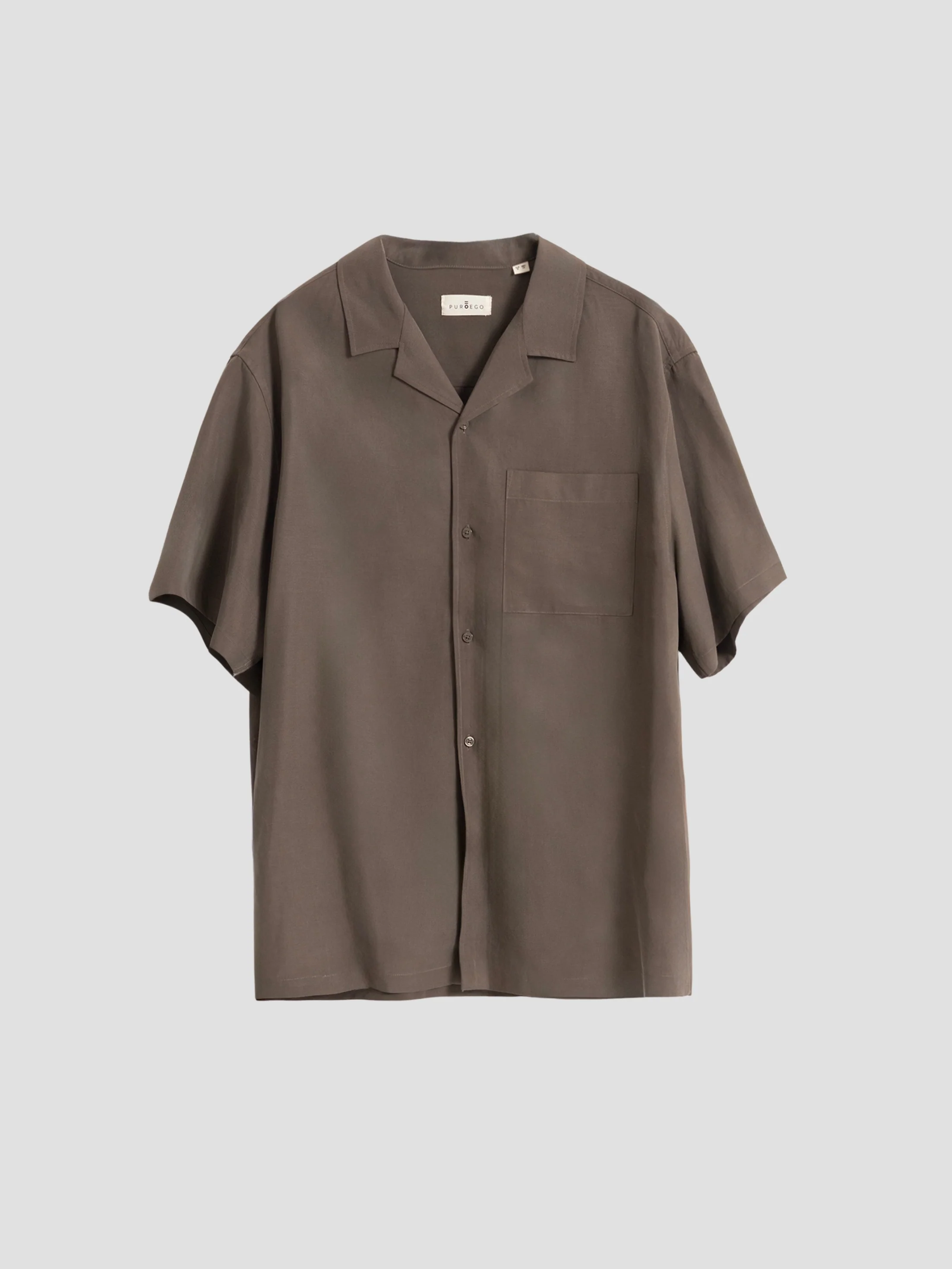 CAMISA SET CUELLO CUBANO CAQUI
