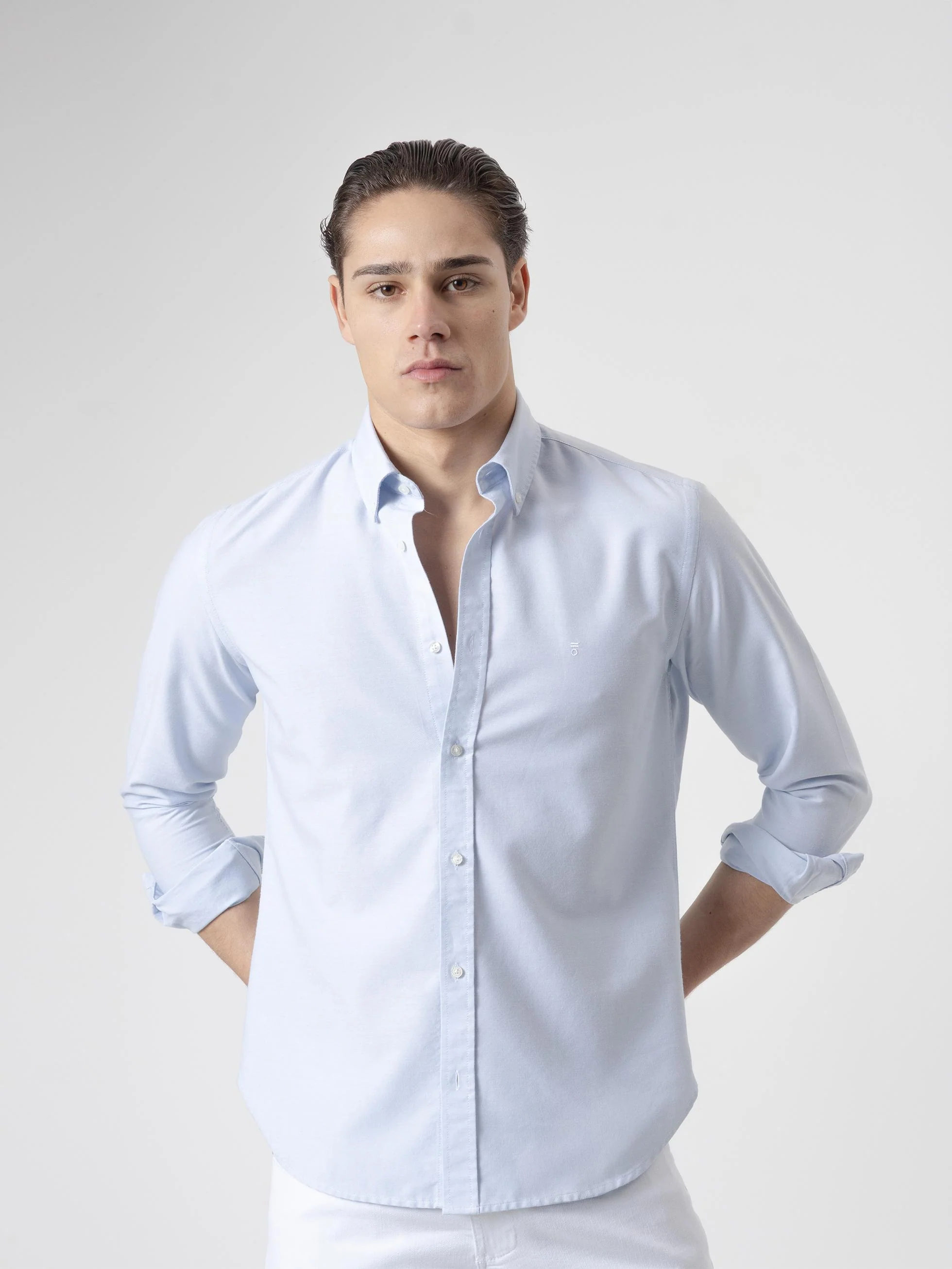 CAMISA OXFORD CELESTE