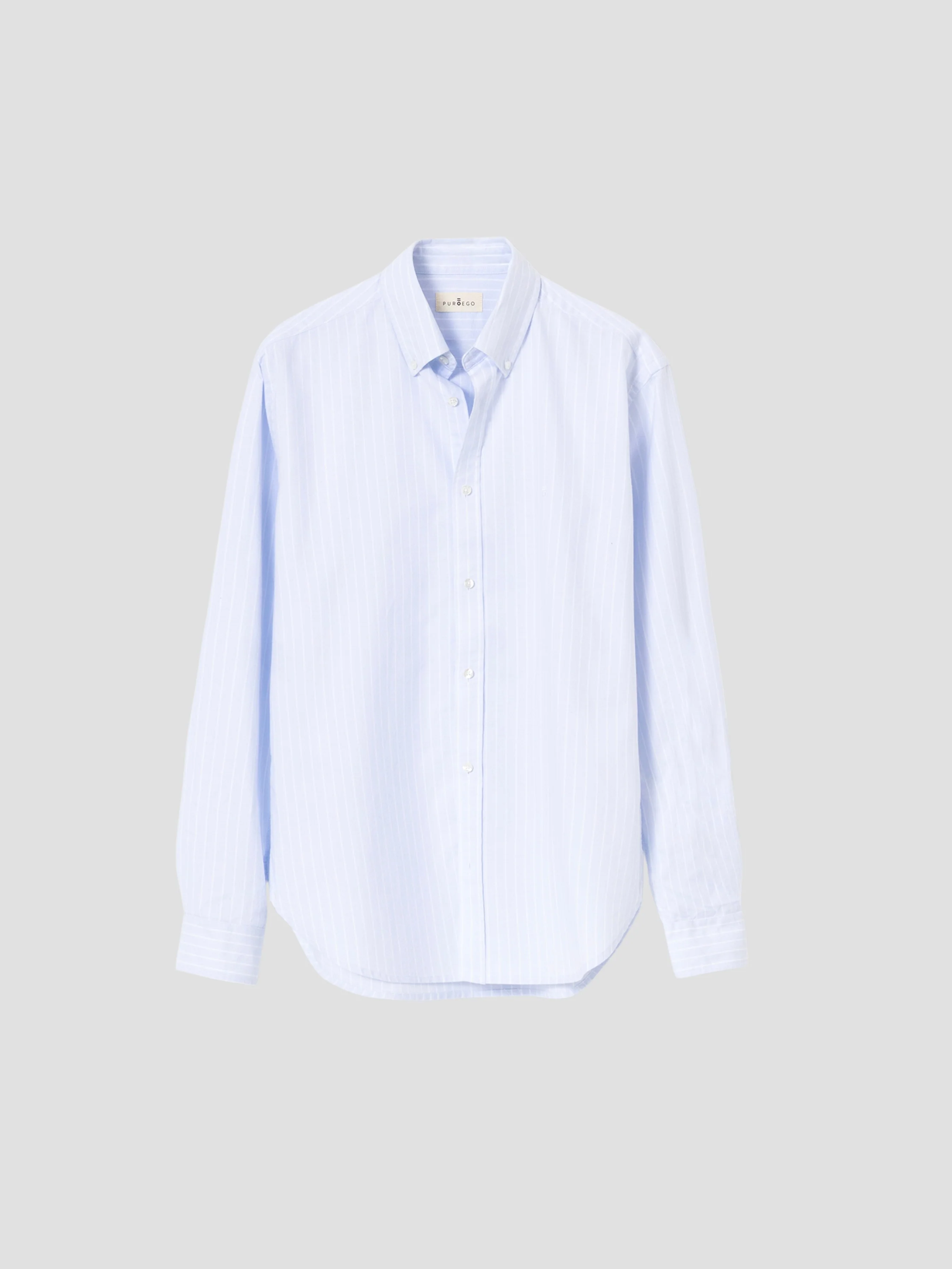 CAMISA ALGODÓN RAYAS CELESTE