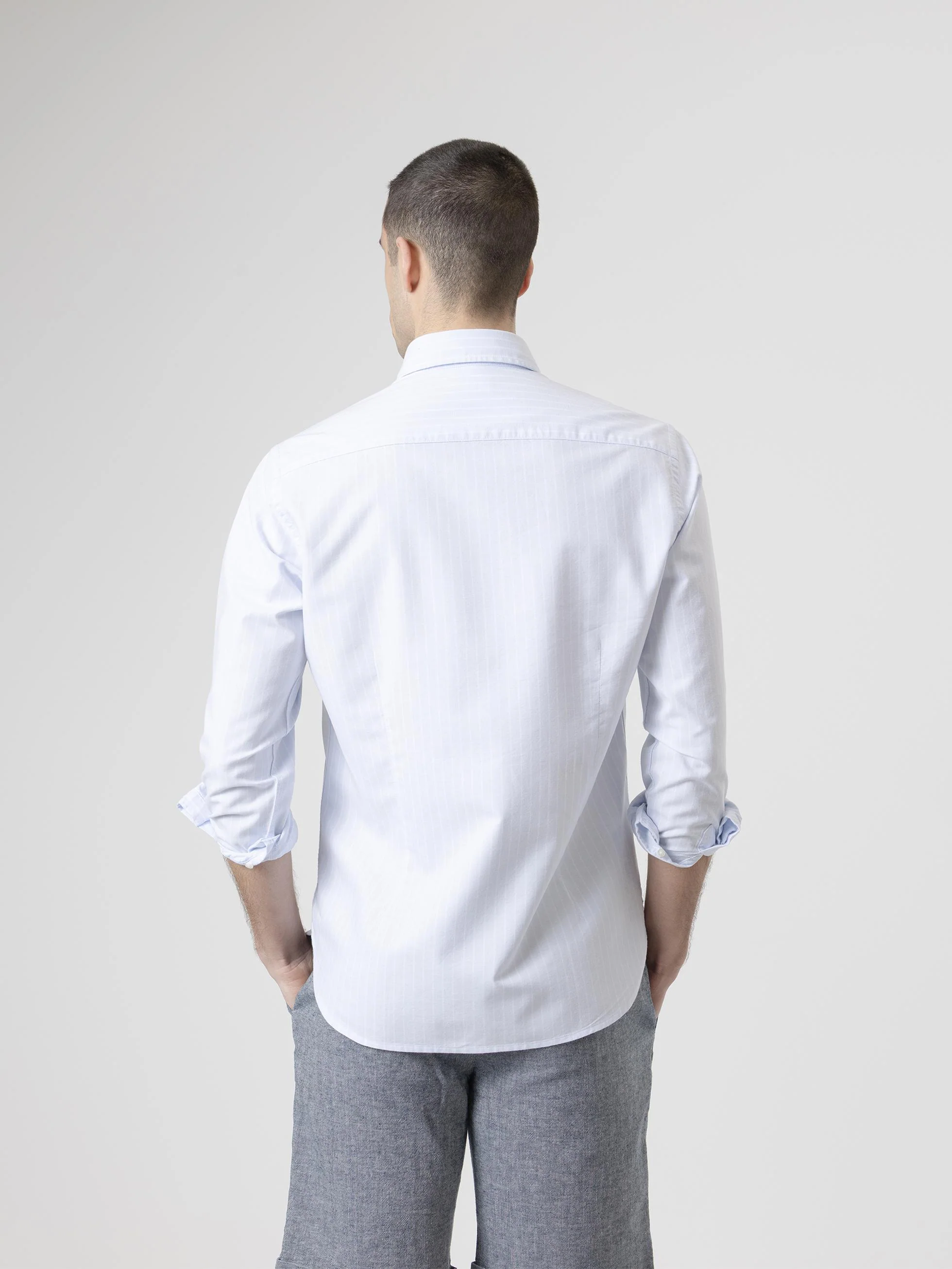 CAMISA ALGODÓN RAYAS CELESTE - Image 5